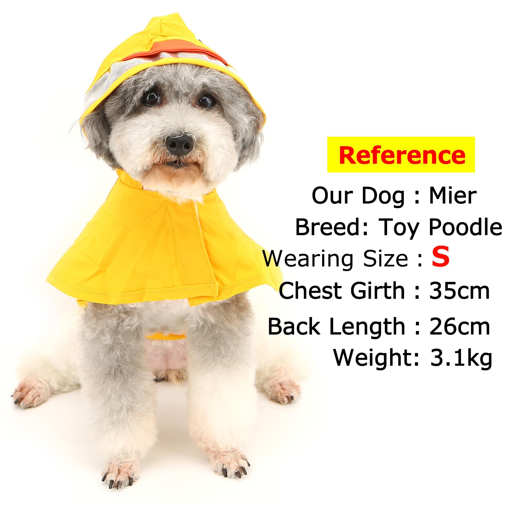 Zunea Waterproof Dog Raincoat With Hood For Medium Dogs Reflective Dog Rain Jacket Clothes With Leash Hole Funny Duck Pattern Pe