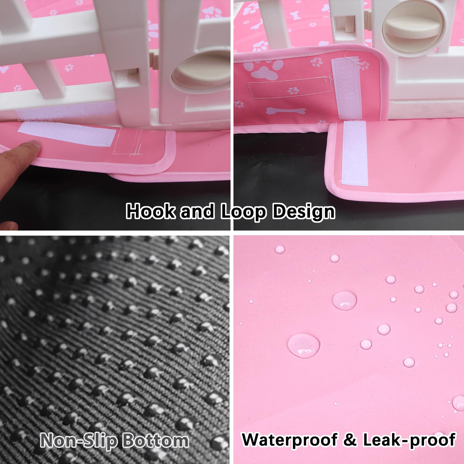 Dog Playpen Bottom Pad Fits For 36 Inch 4 Panels Exercise Pet Playpen, Dog Crate Pad Puppy Playpen Pad, Hoop And Loop Design (No