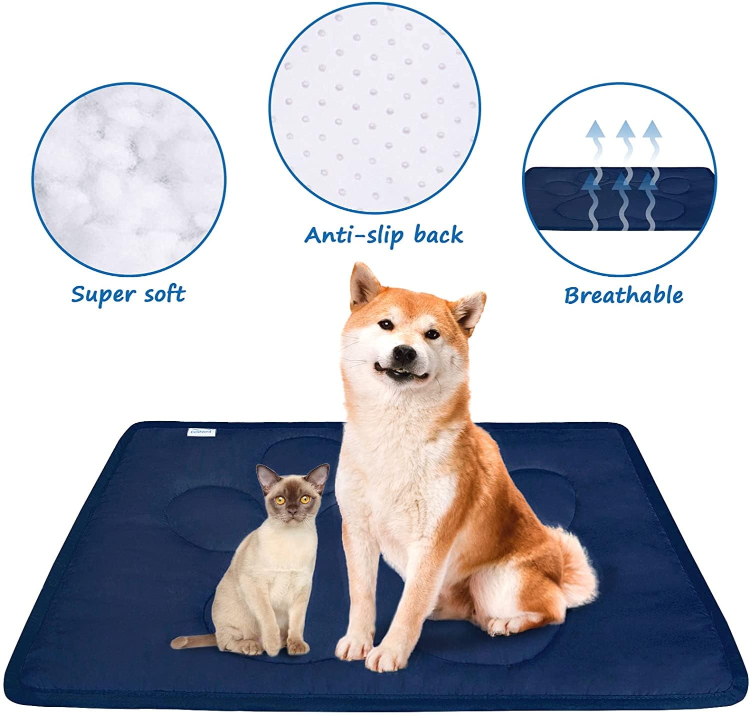 Dog Crate Pad(18''X 24''), Great Mat With Anti-Slip Bottom For Pet Sleeping, Breathable Dog Crate Bed Kennel Pad,Dark Colored To