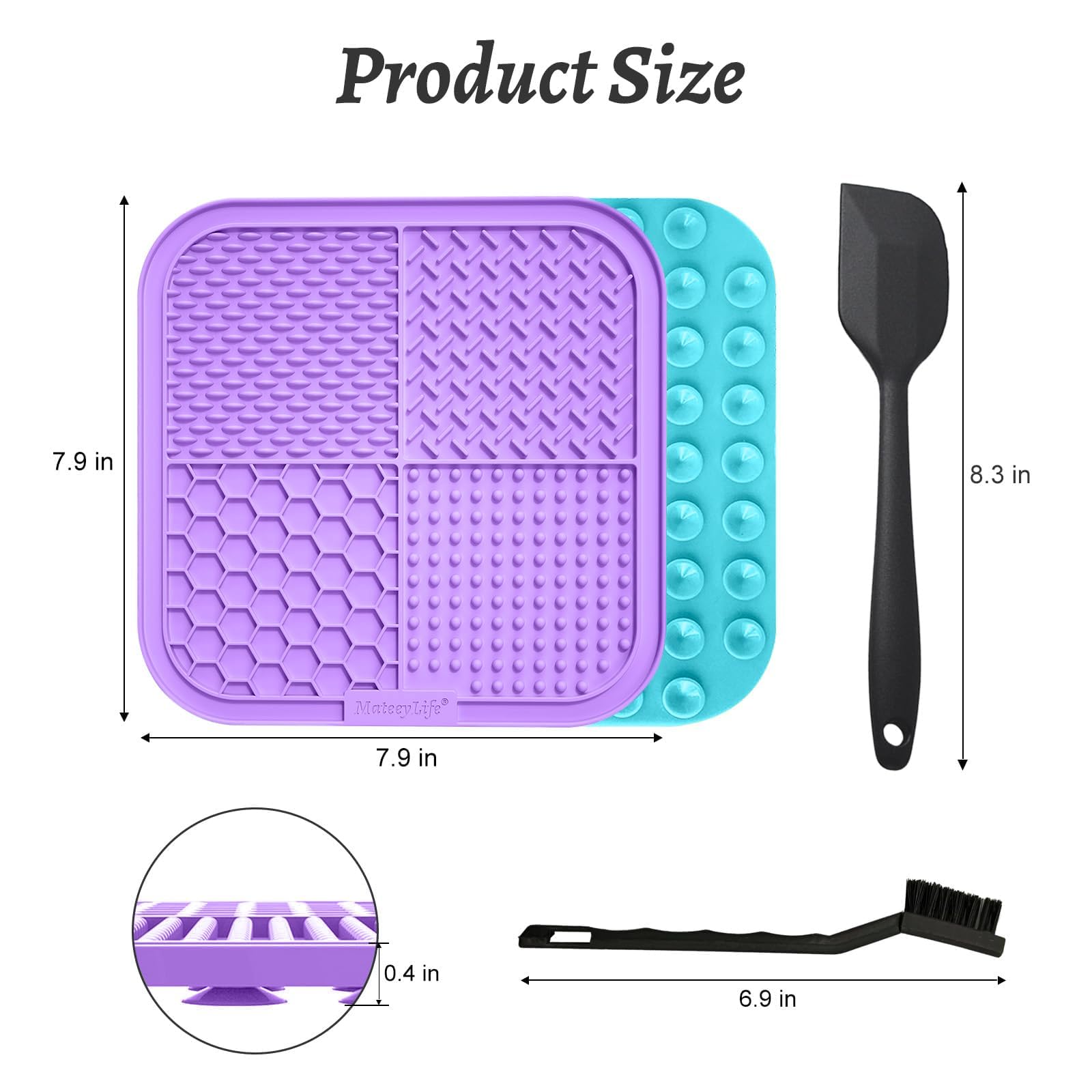 MateeyLife 2PCS Large Lick Mat for Dogs and Cats, Licking Mats for Dog Anxiety Relief, Cat Peanut Butter Lick Pad for Boredom Re