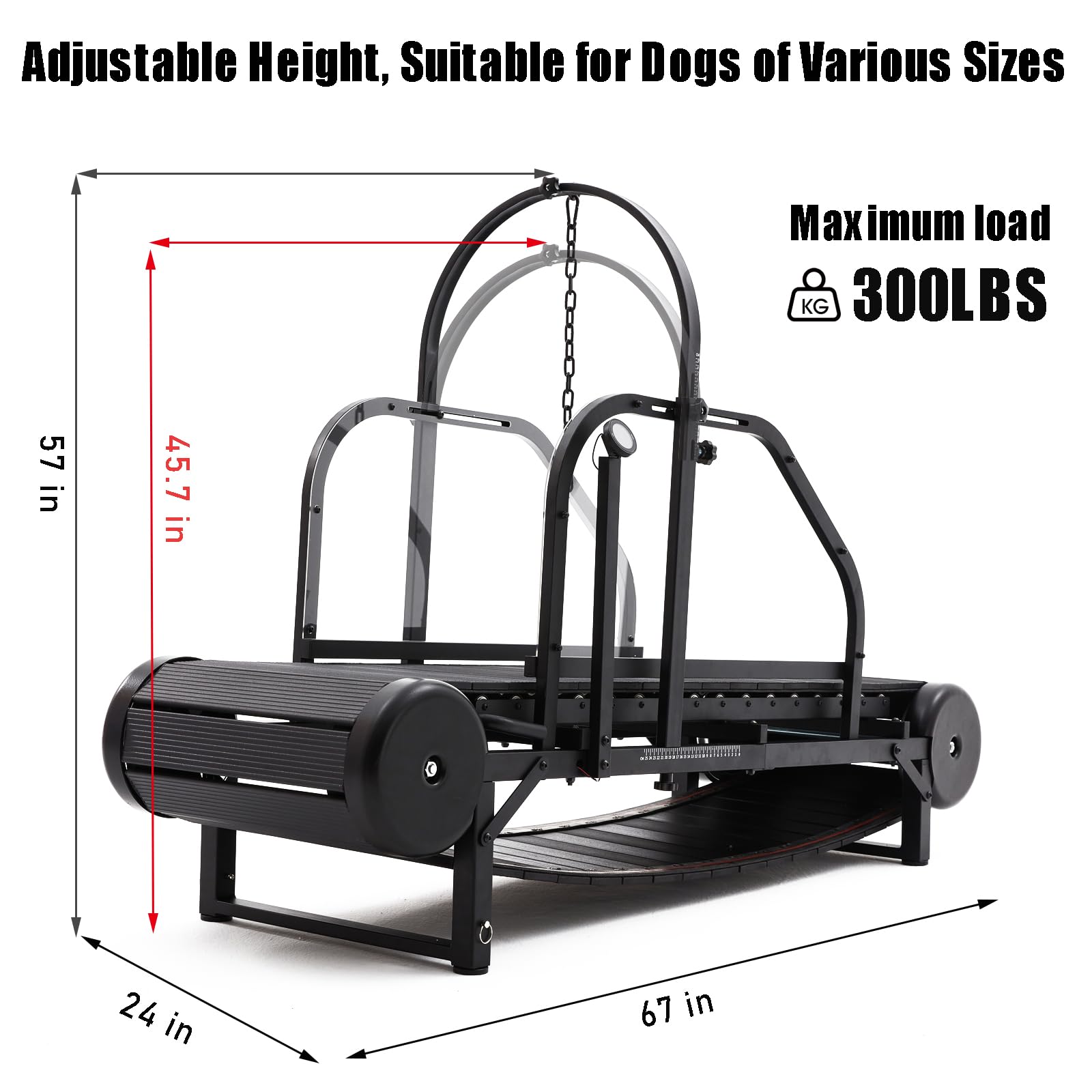 CAMTTIR New Dog Treadmill for 2025, Non-Electric Treadmill for Dogs with Step Counter, Adjustable Incline & Brake, Dog Treadmill
