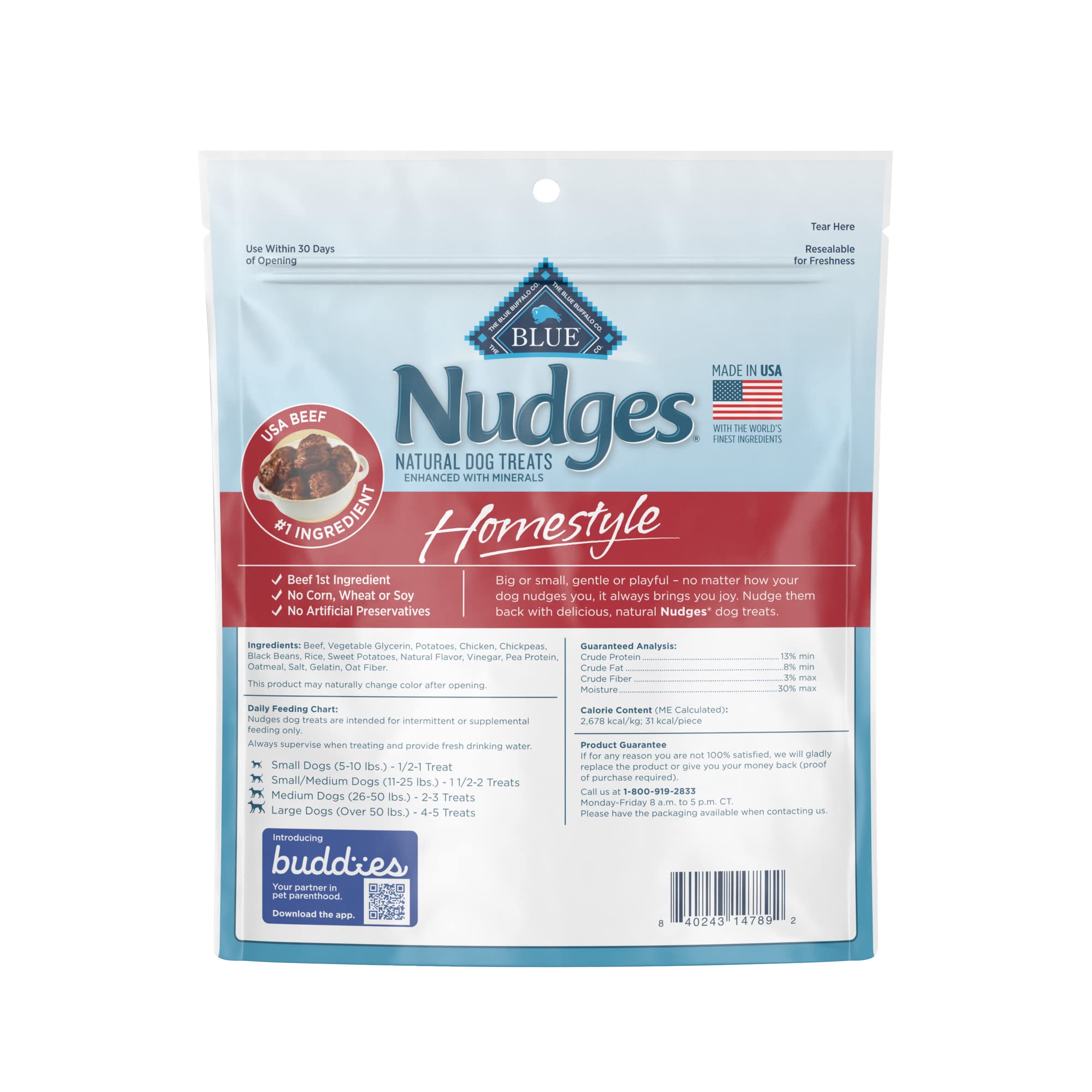 Blue Buffalo Nudges Homestyle Natural Beef and Rice Dog Treats