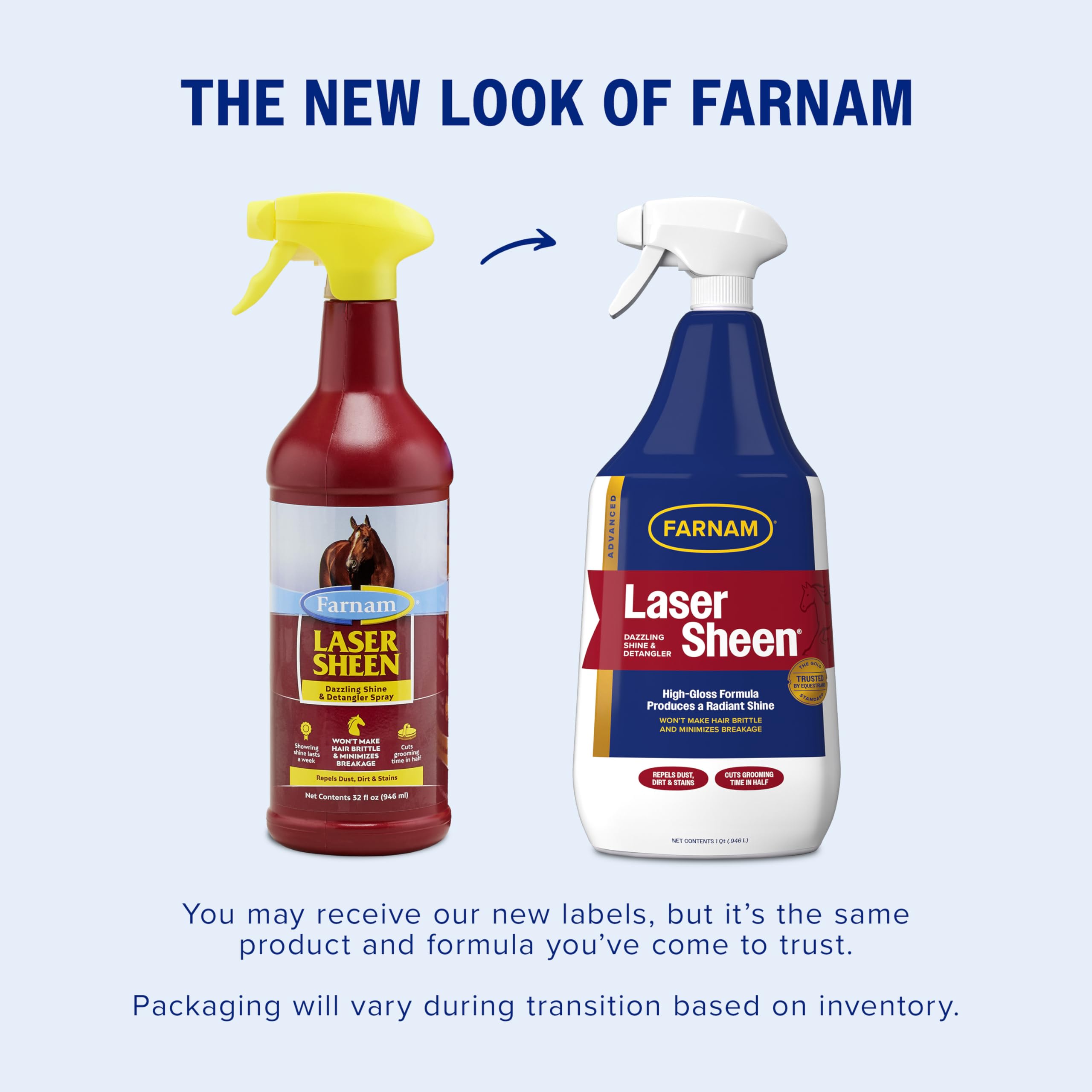 Farnam Laser Sheen Dazzling Shine & Detangler Spray 32 Ounces
