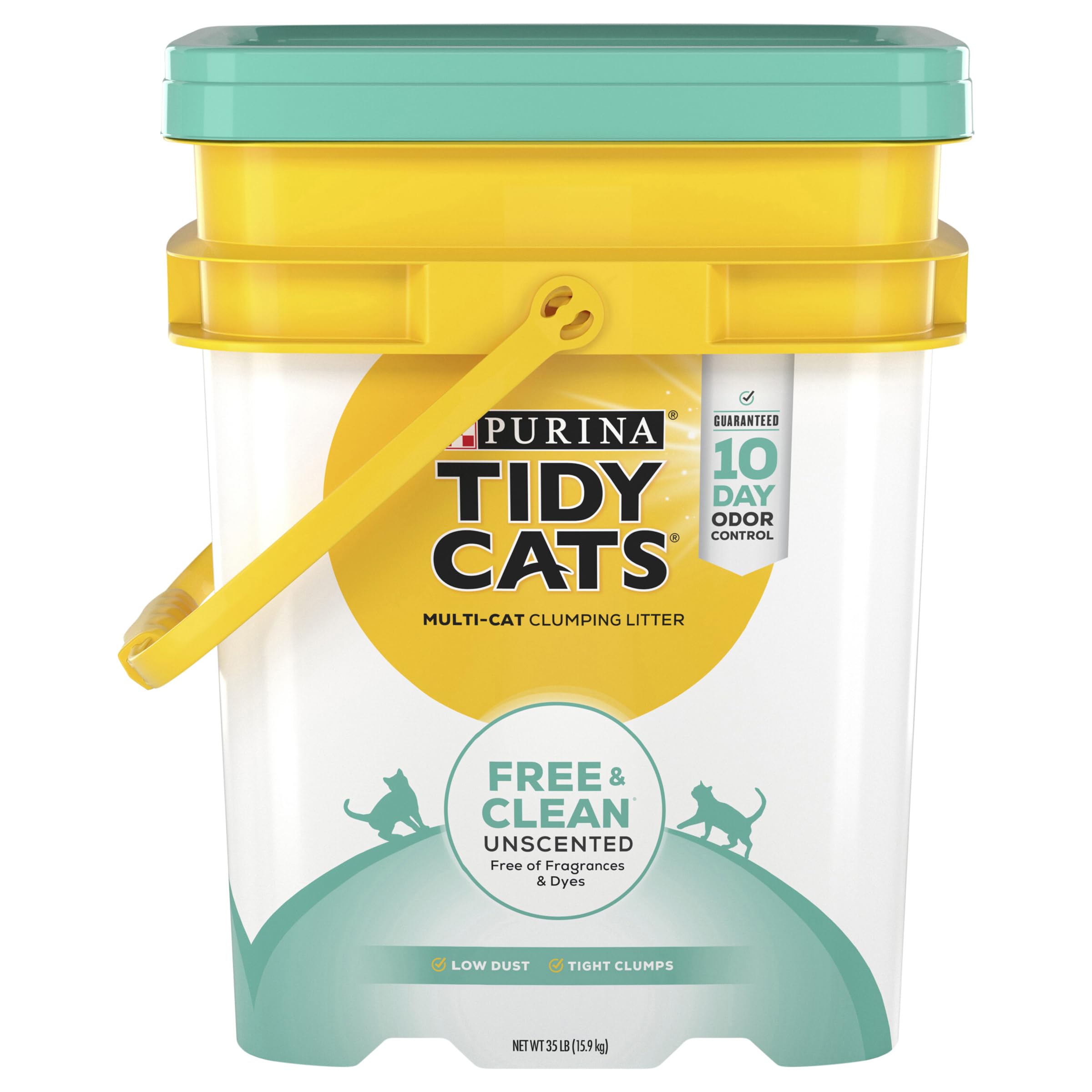 Tidy Cats Free & Clean Unscented Cat Clumping Litter, 35lb