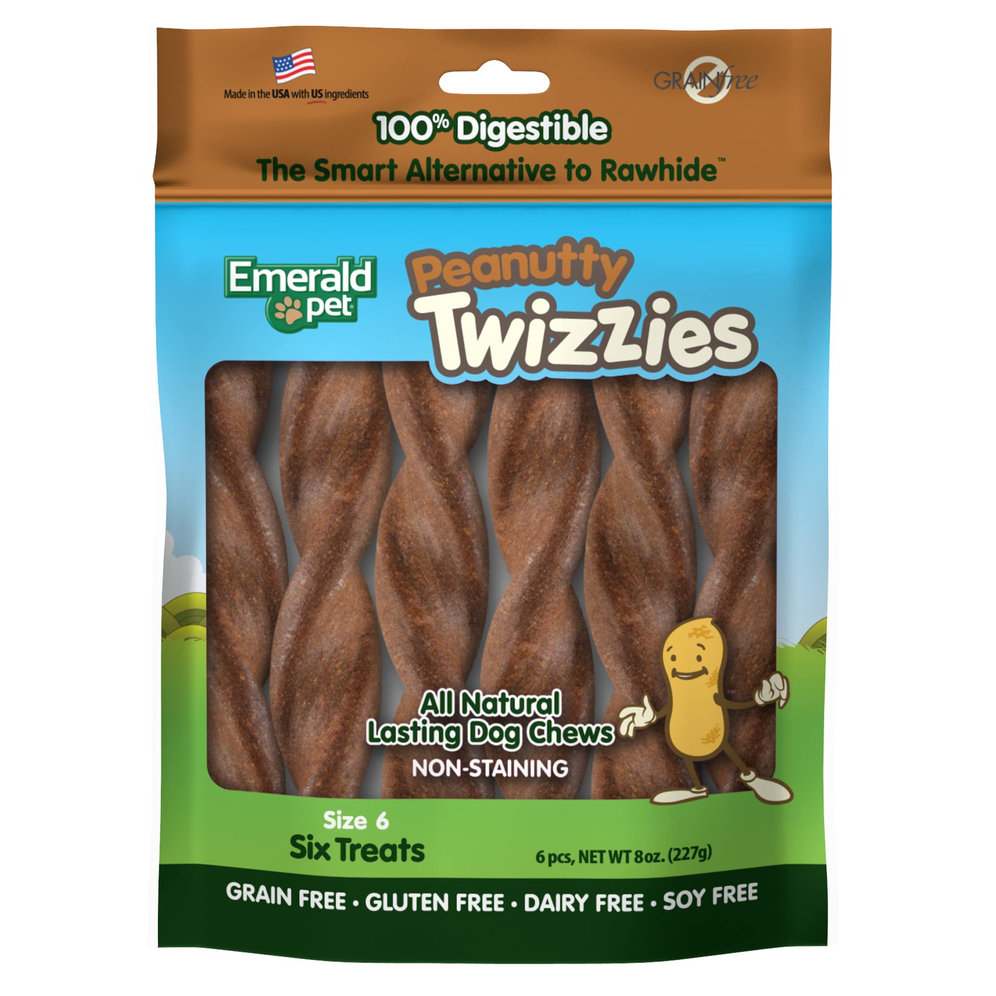 Emerald Pet Peanutty Twizzies Natural Dog Chews