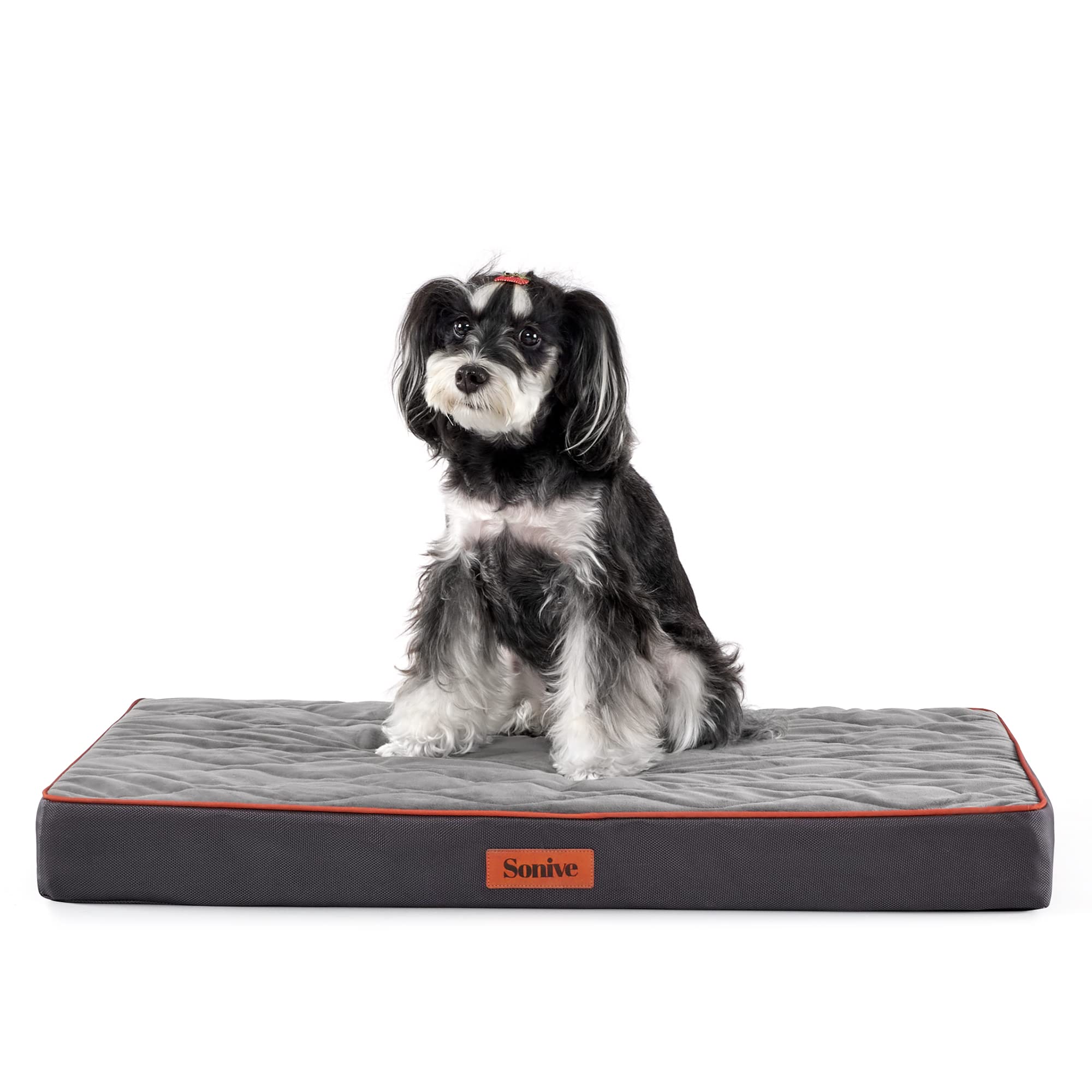 Sonive Medium Size Dog & Cat Bed, Egg-Crate Foam Orthopedic Dog Bed, Waterproof Quilted Comfortable Pet Bed Indoor & Outdoor Use