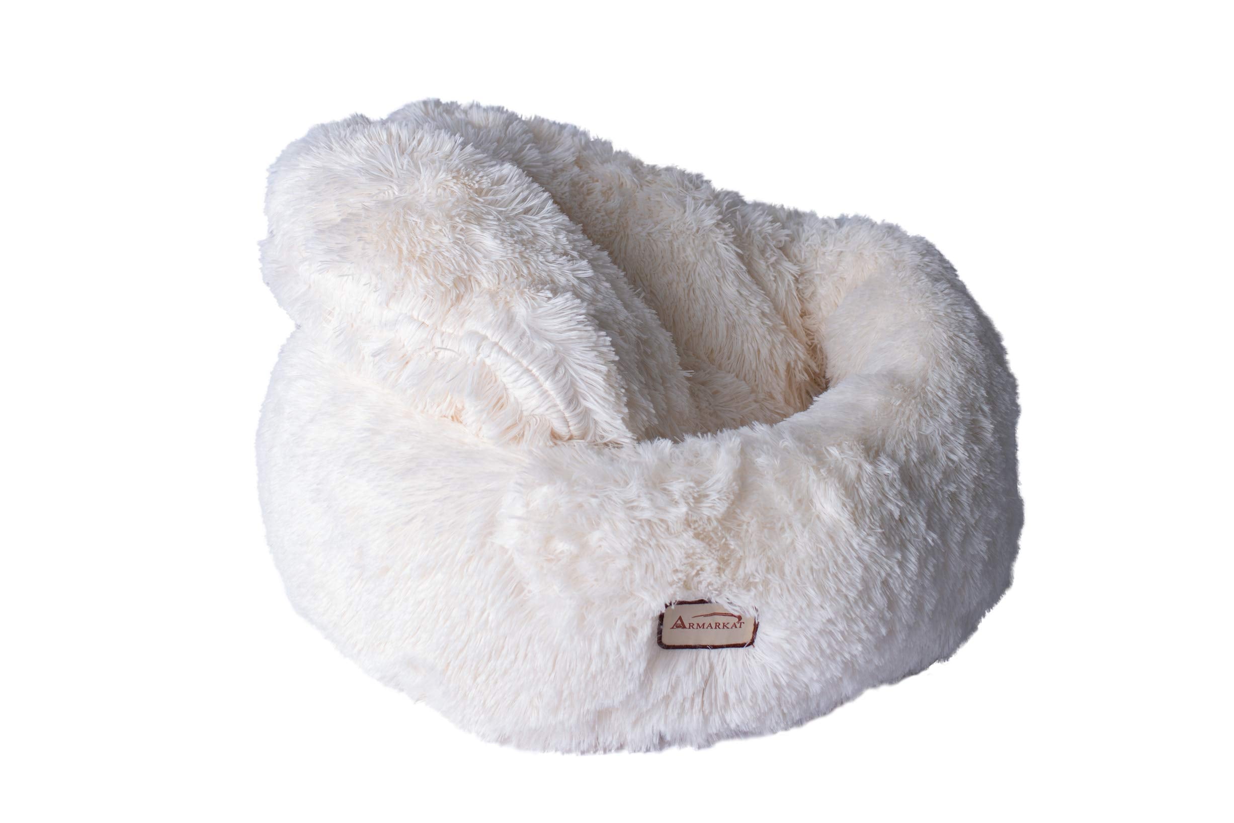 Armarkat Cuddle Bed Model C70NBS-M, Ultra Plush and Soft, White