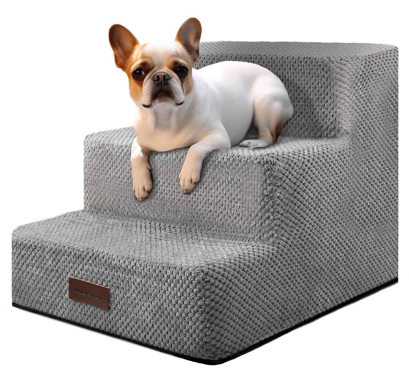 Dog Steps For Small Dog, 3-Step Dog Stairs For High Beds And Couch, Non-Slip Pet Stairs For Small Dogs And Cats,Dog Bed Stairs, Grey, 3/4/5 Steps