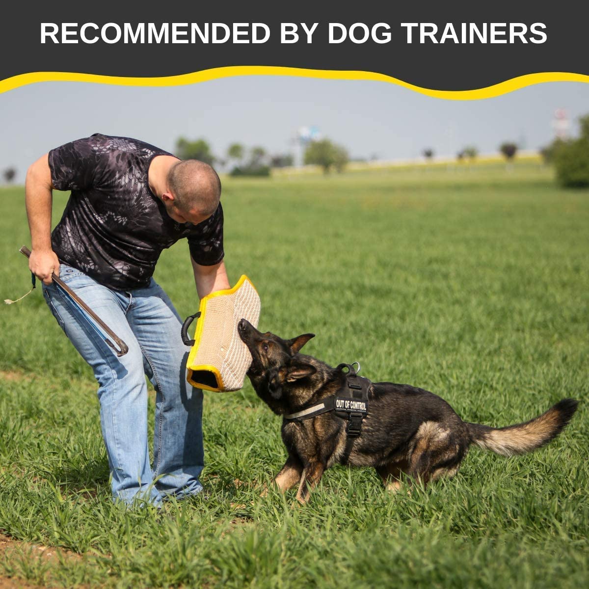 YES4QUALITY Dog Bite Sleeve - Durable Jute Training Equipment for Medium-Large Dogs (20.1x11.6") - Yellow - Model YES4QUALITY-019