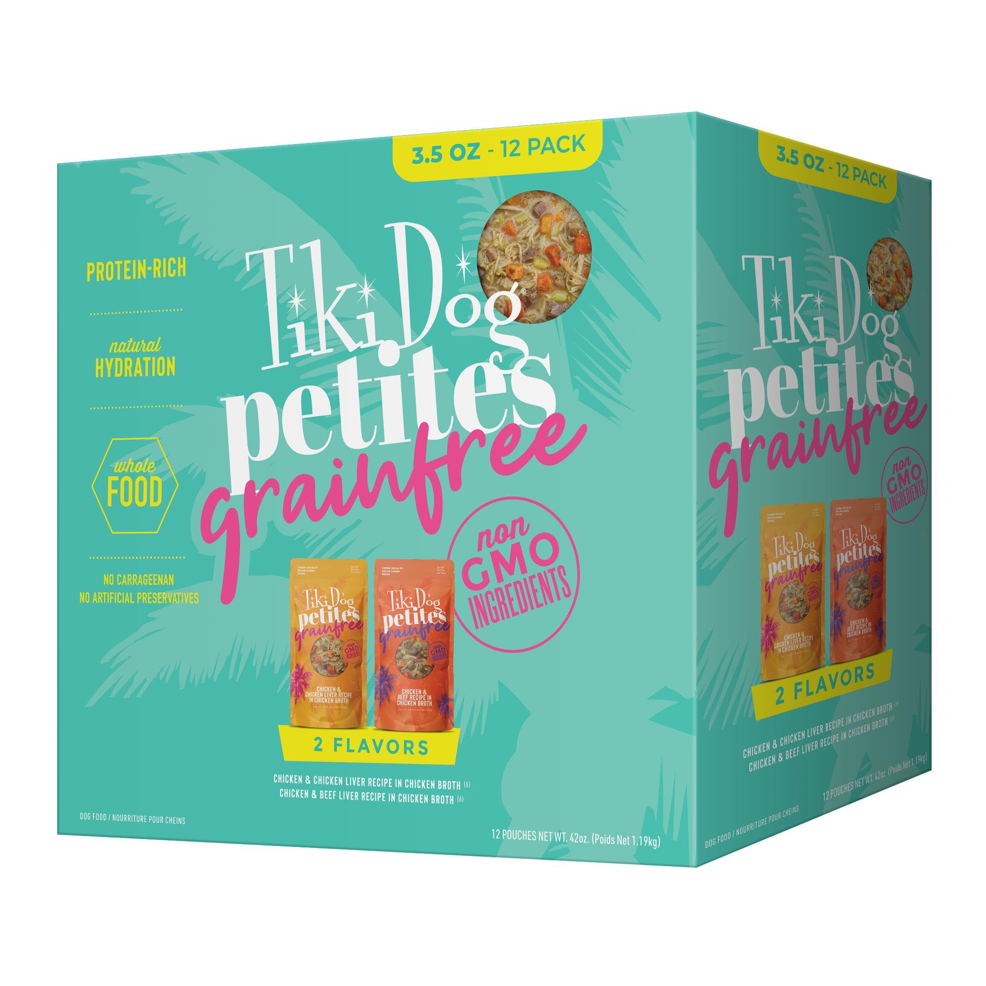 Tiki Dog Aloha Petites, Variety Pack, Nutrient Dense High Quality Meat, Wet Dog Food For Small Breed Dogs and All Life Stages, 3