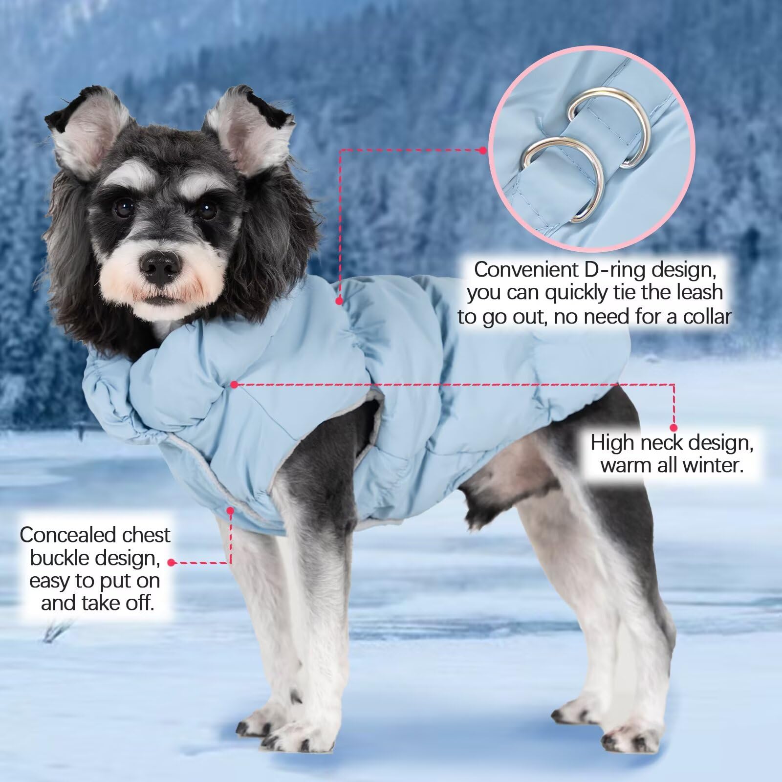 Puppy Coat, Dog Jacket, Snowsuit, Sweater, Vest - Waterproof, Windproof, Warm Dog Cold Weather Coats - Built-In Harness - Xs