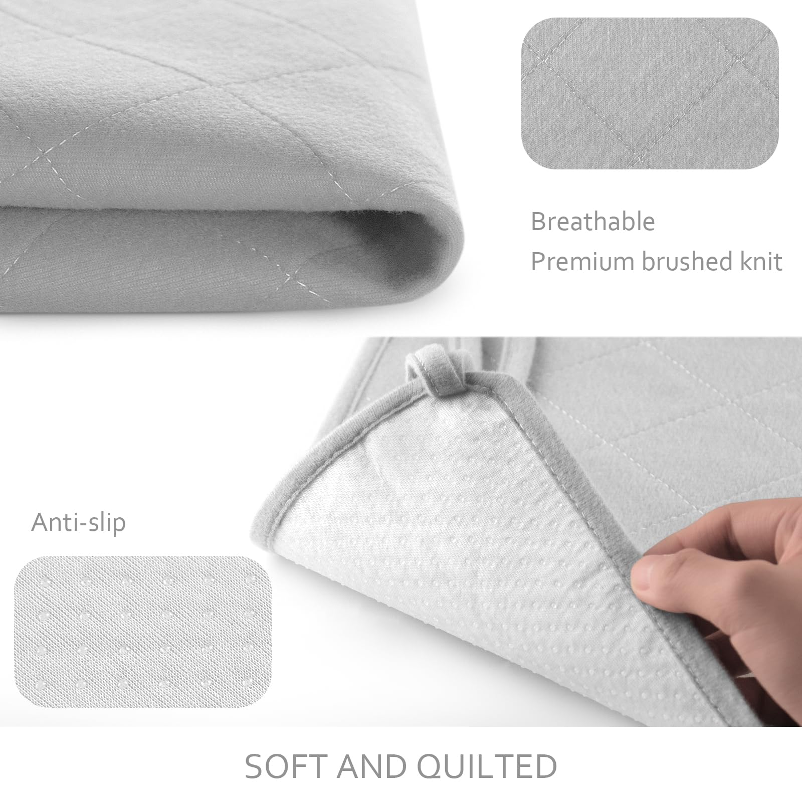 Moonsea Waterproof Dog Crate Mat 2 Pack (30x19), Washable Non-Slip Pee Pads, Gray Medium Training Pads for Dogs
