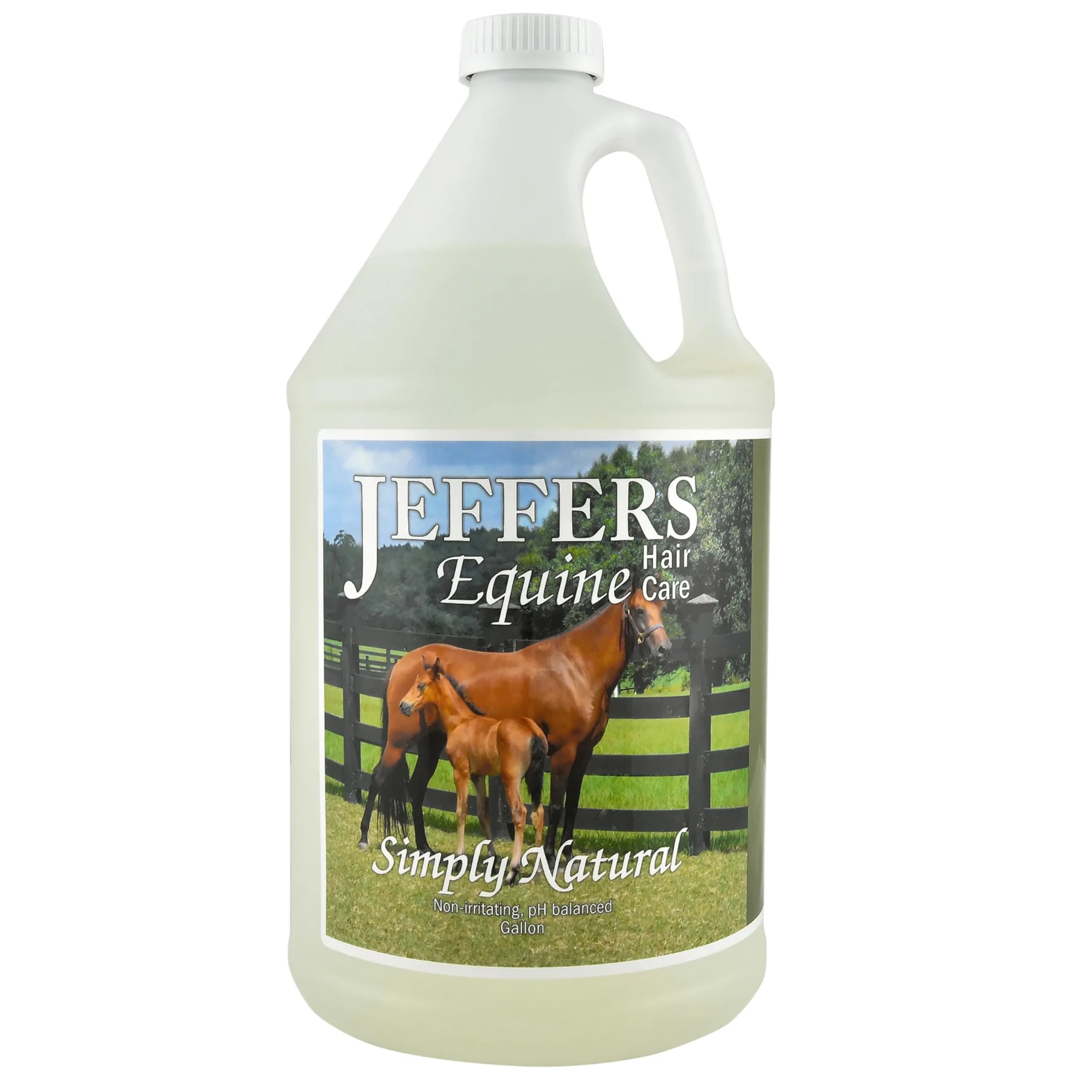 Jeffers Equine Simply Natural Horse Shampoo - pH Balanced, Sulfate Free Wash for Horses, Ponies & Foals - Detergent Free - Fresh