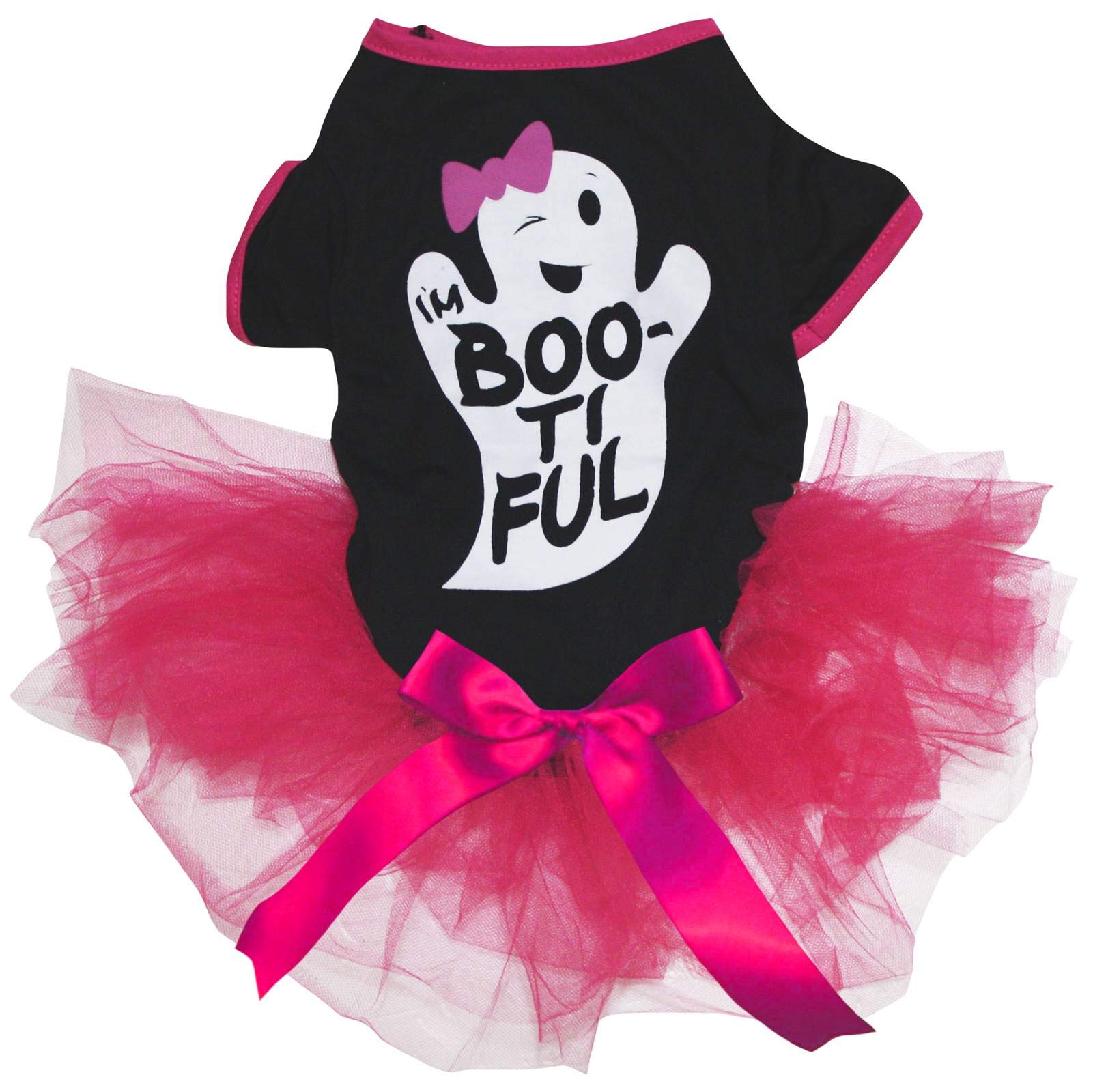 Petitebella Halloween Theme Puppy Dog Dress (Ghost, Large)