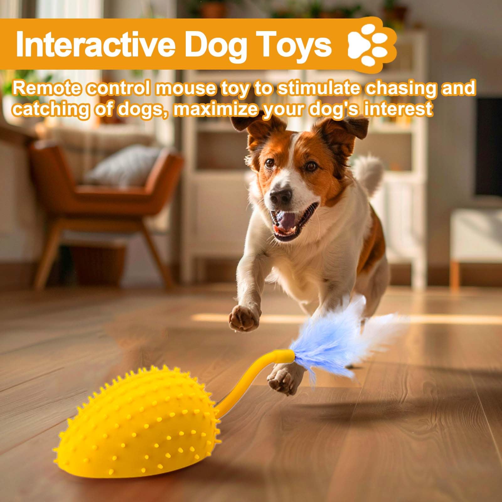 Mity Rain Interactive Dog Toys, Remote Control Dog Toy With Feather Tail And Charger, Funny Dog Toys For Small Medium Dogs Outdo