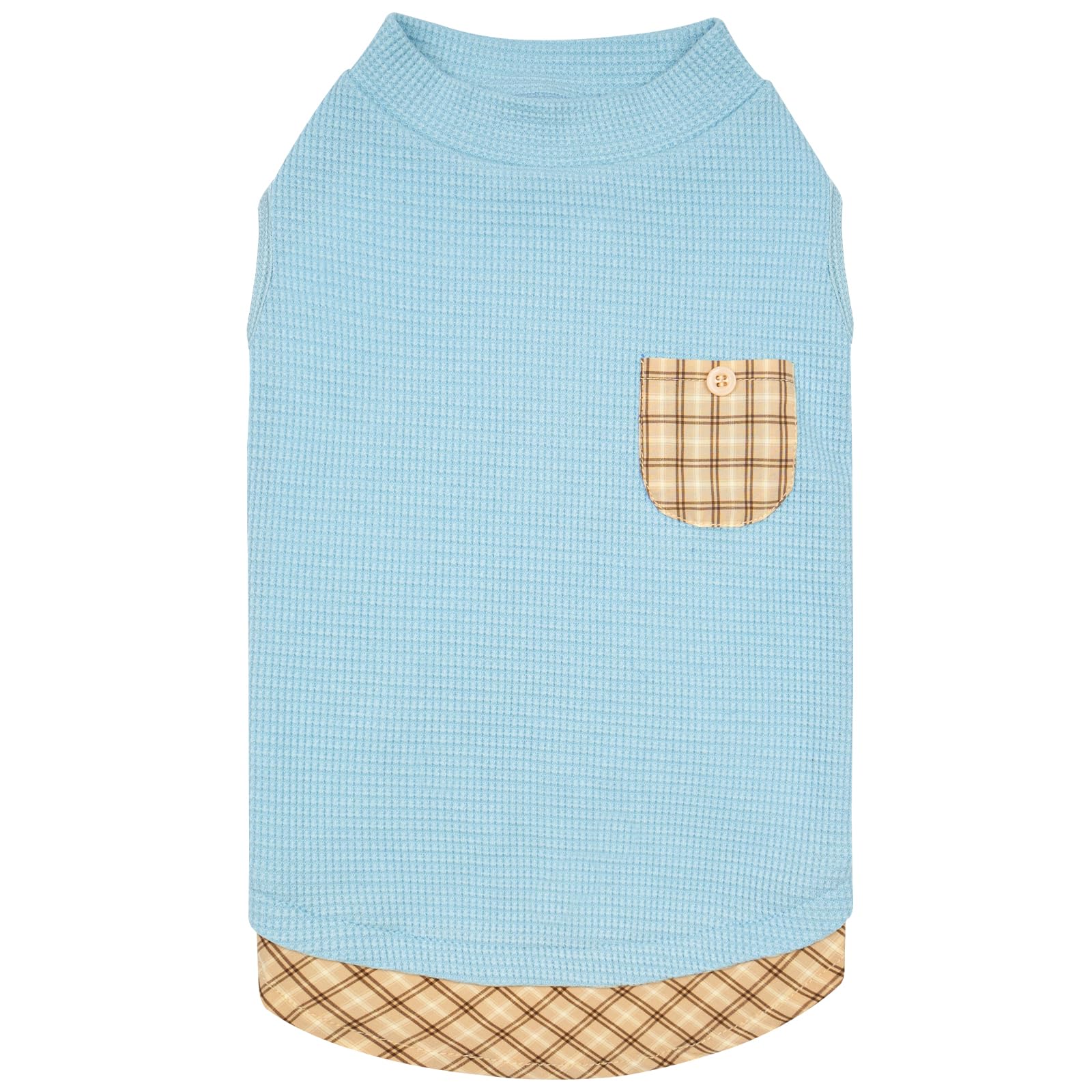 Kyeese Waffle Dog Shirts For Small Dogs Soft Stretchy T-Shirts Lightweight Tank Top Sleeveless Cut Breathable Cat Tee Puppy Outf