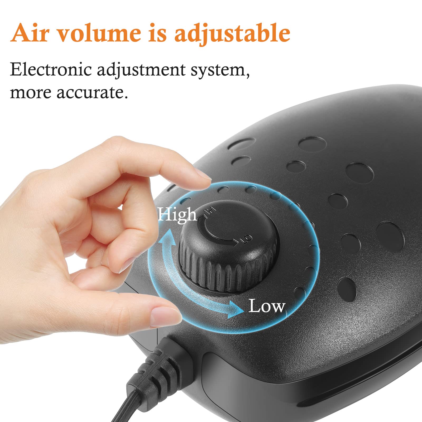 Hitop 3W 80Gph Adjustable Aquarium Air Pump, Upgrade Quiet Oxygen Pump, Powerful Air Aerator For Fish Tank Up To 120 Gallon