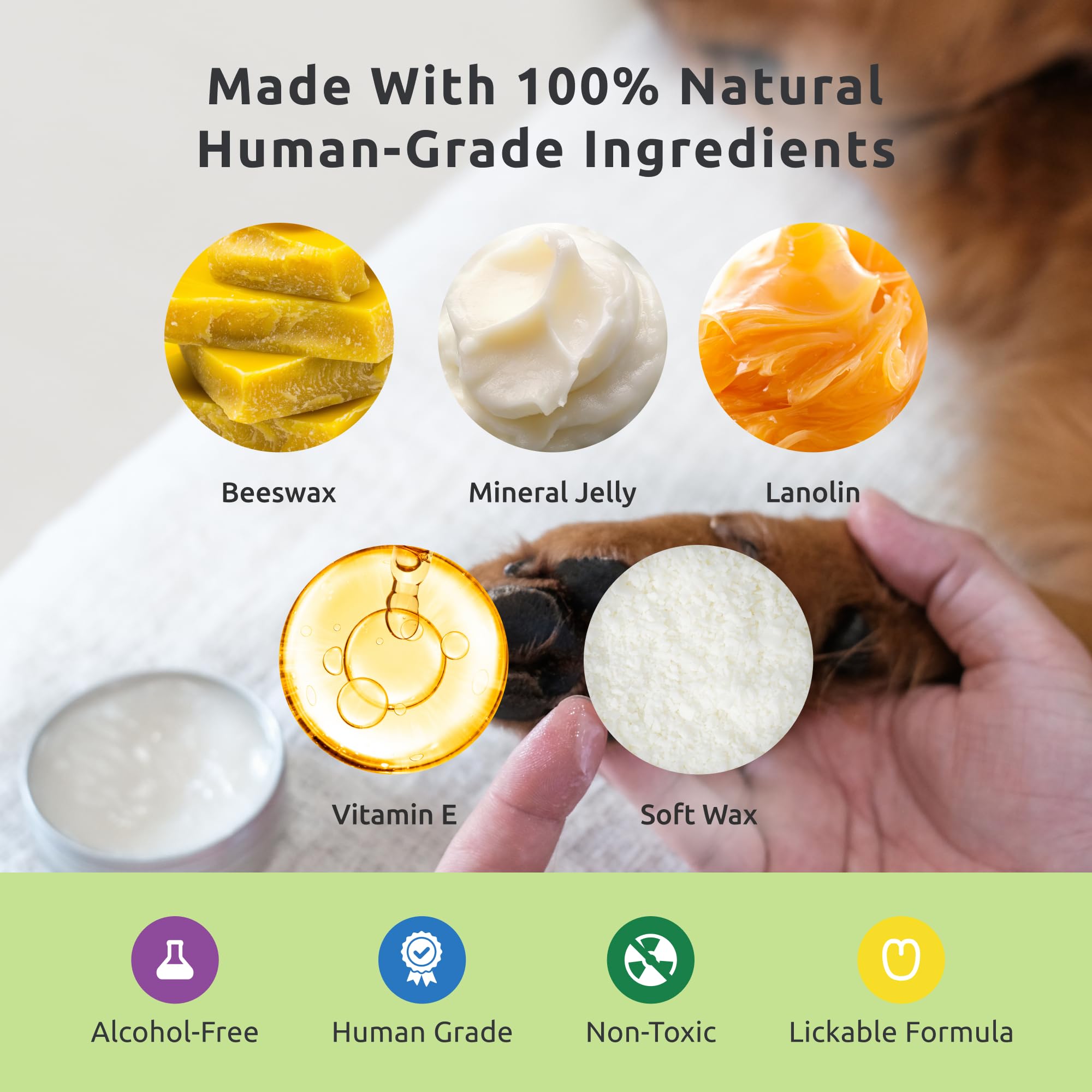 Maxwax Dog Paw Balm - 100% All Natural Paw Balm For Dogs - Lick Safe - Paw Soother For Puppies And Adult Dogs - Wax For Dog Paw