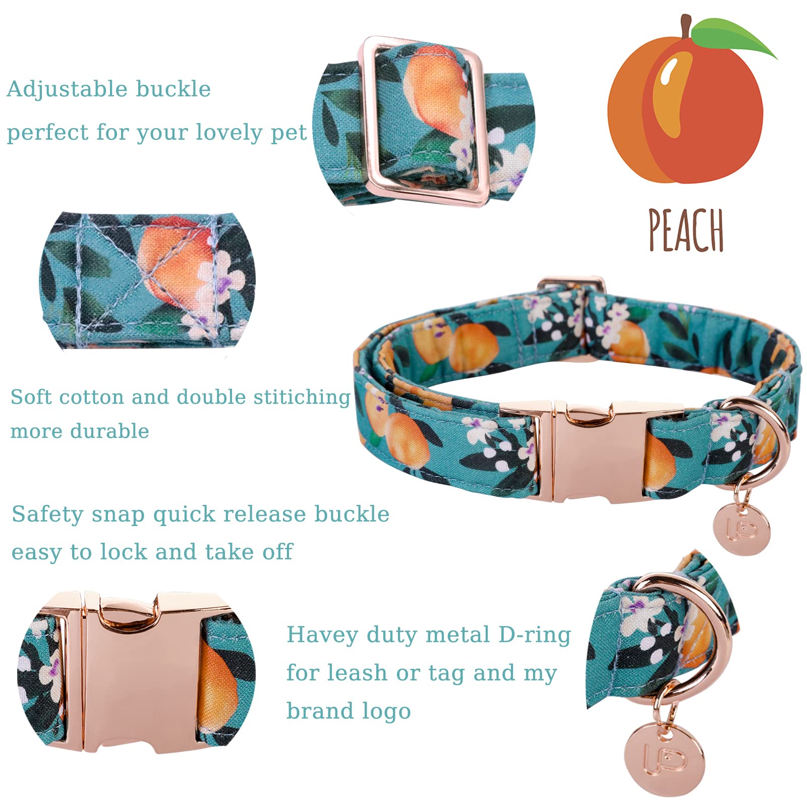 Up Urara Pup Dog Collar With Bow Tie, Durable Comfortable Cotton Dog Bowtie Collar With Metal Buckle For Small Dog Girl Boy, Sum