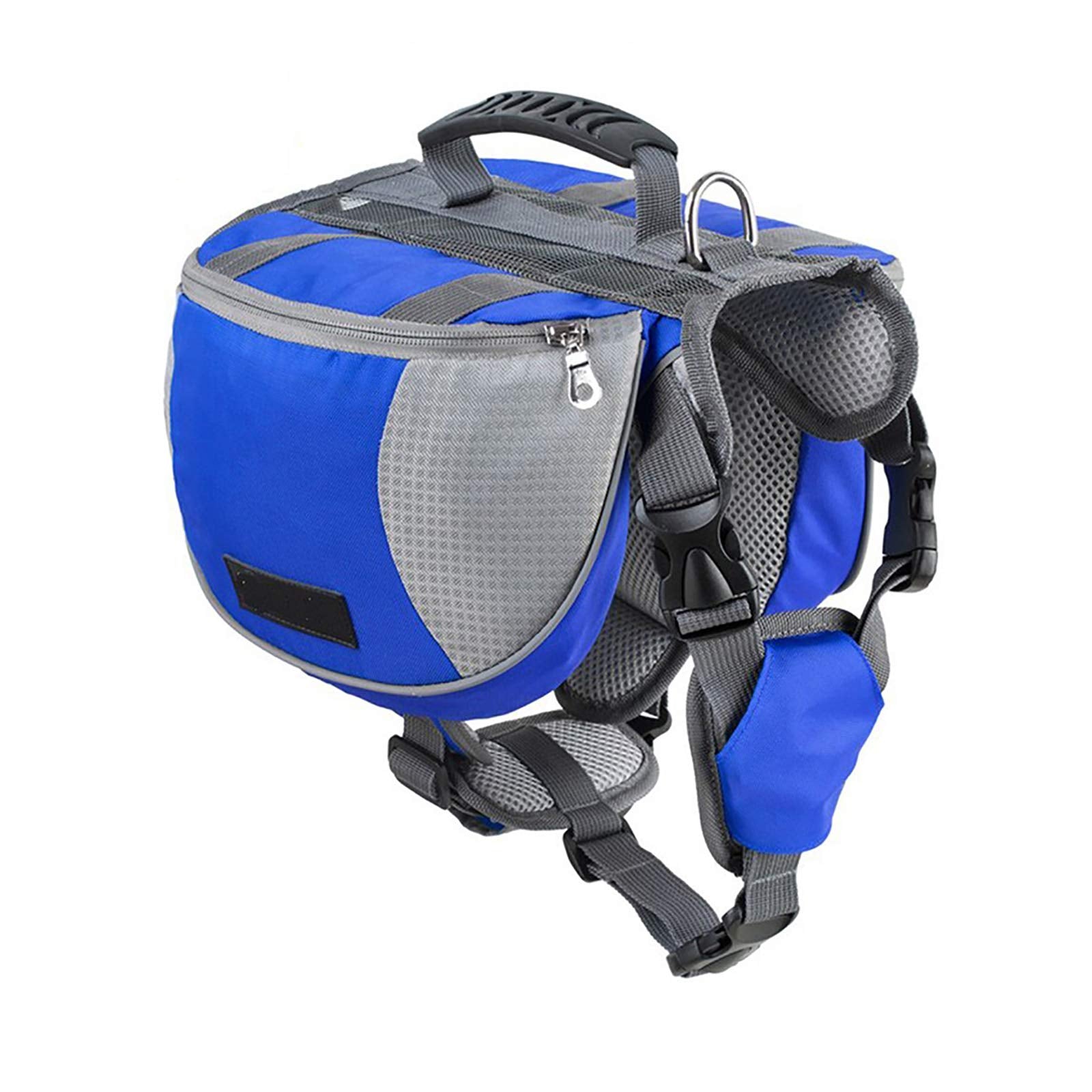 Lifeunion Adjustable Service Dog Supply Backpack Saddle Bag for Camping Hiking Training(Blue,Medium)