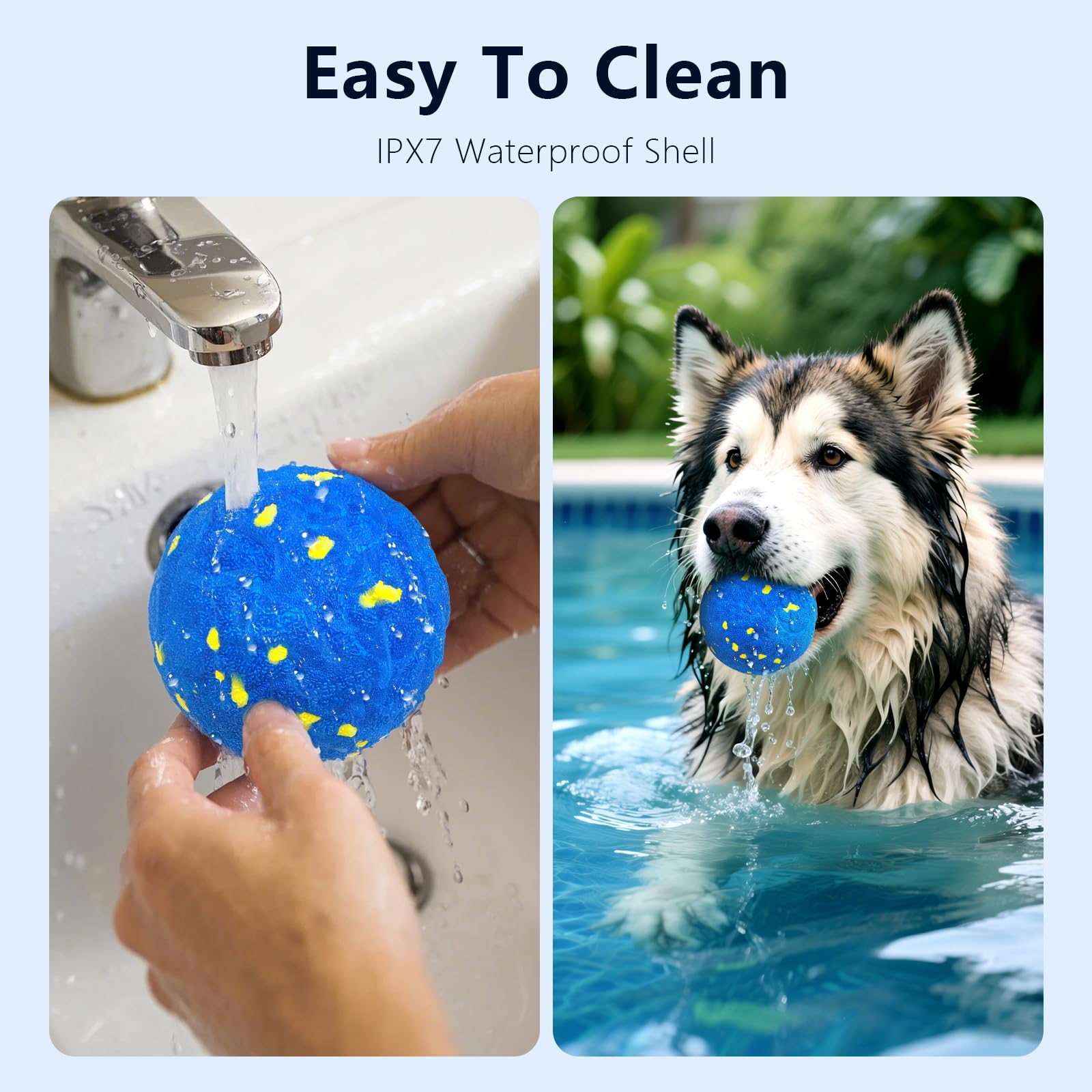 Zuykjeagle Interactive Dog Toy Ball - Smart Electric, Water Resistant, Medium Size, Blue - Model ZNGQ for Active Dogs