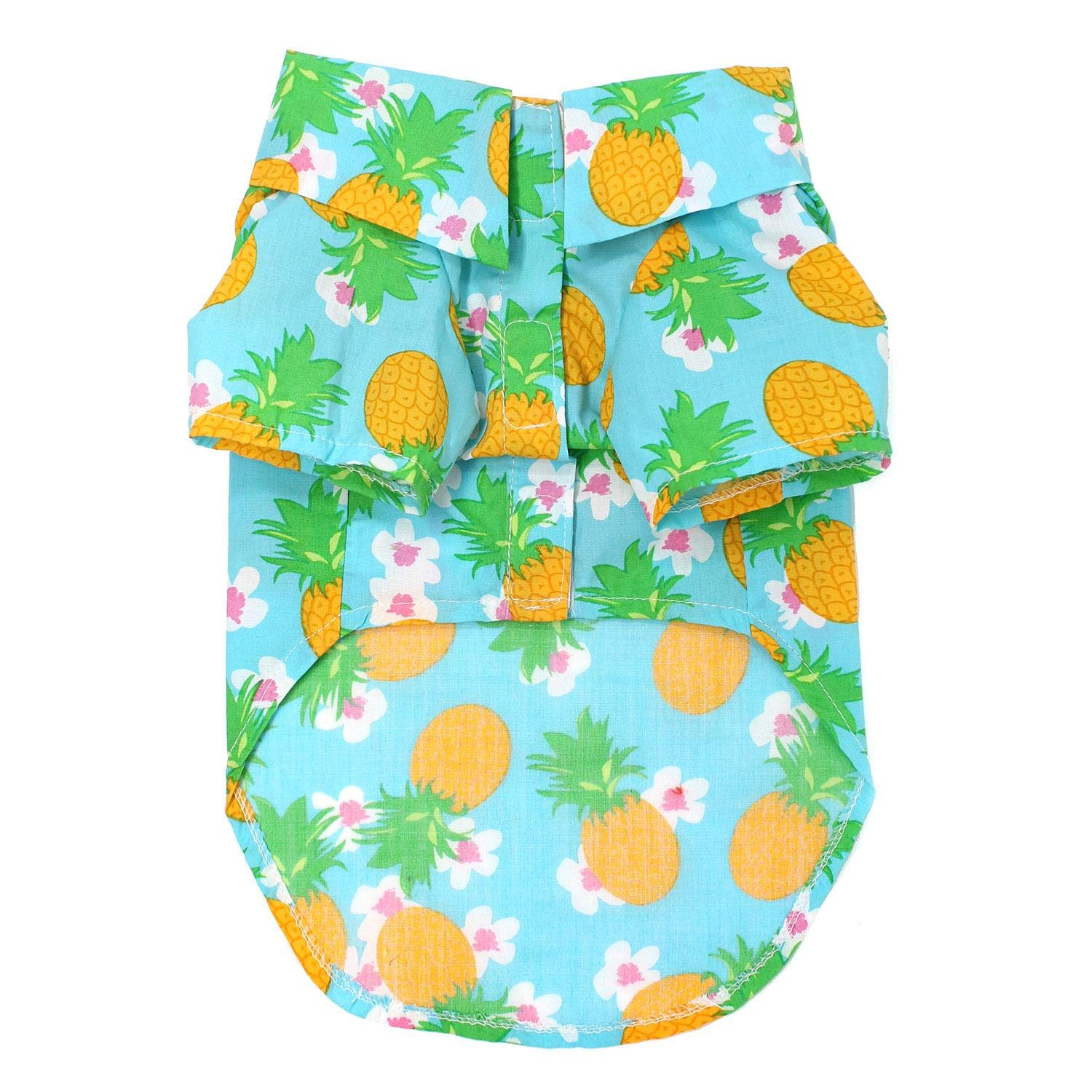 DOGGIE DESIGN Hawaiian Camp Shirt Pineapple Luau