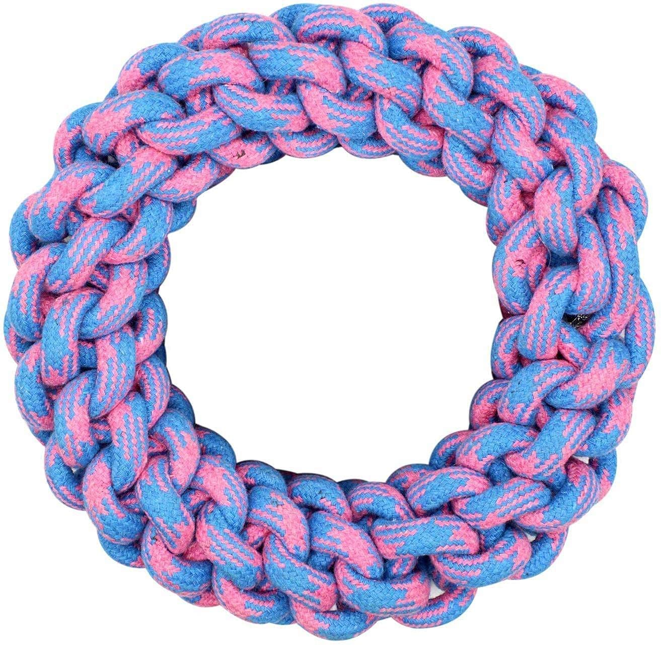Psk Pet Mart Rope Dog Toys | Knotted Cotton Ring Dog Chew Toy For Small And Medium Breeds (Multicolor)