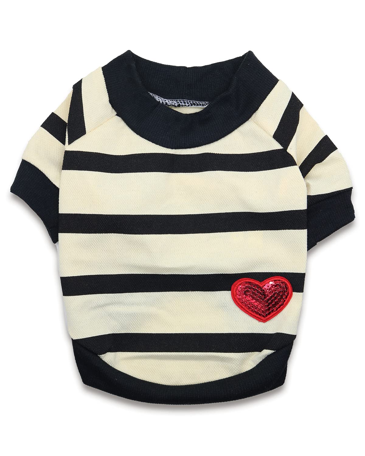 Pet Sweater Striped Dog Clothes Medium Dogs T Shirts Boston Bulldog Sweatshirt, Xl, Light Yellow