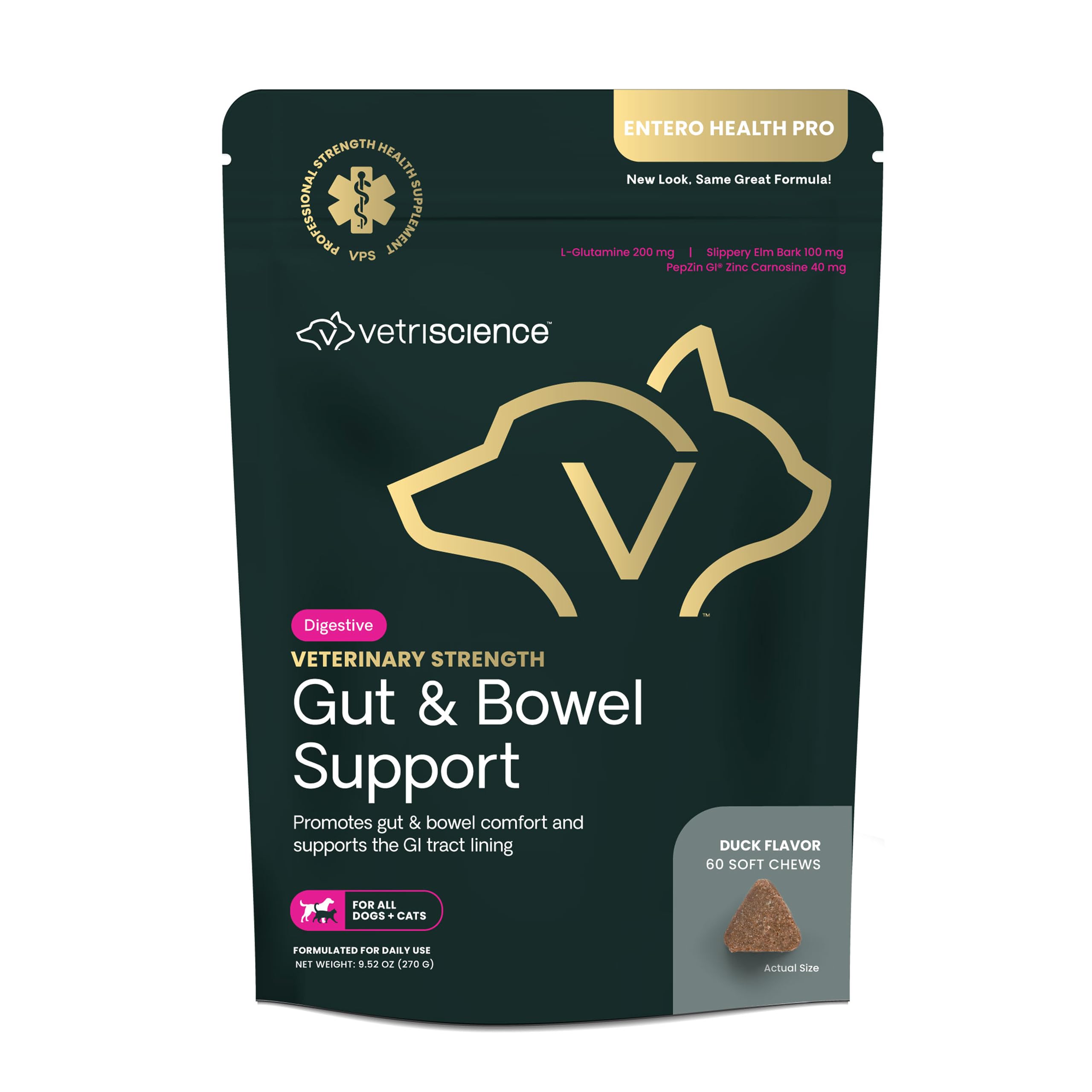 VETRISCIENCE Veterinary Strength Gut & Bowel Support for Dogs & Cats - Pet Digestive Health Supplement - Gut Health Formula - In