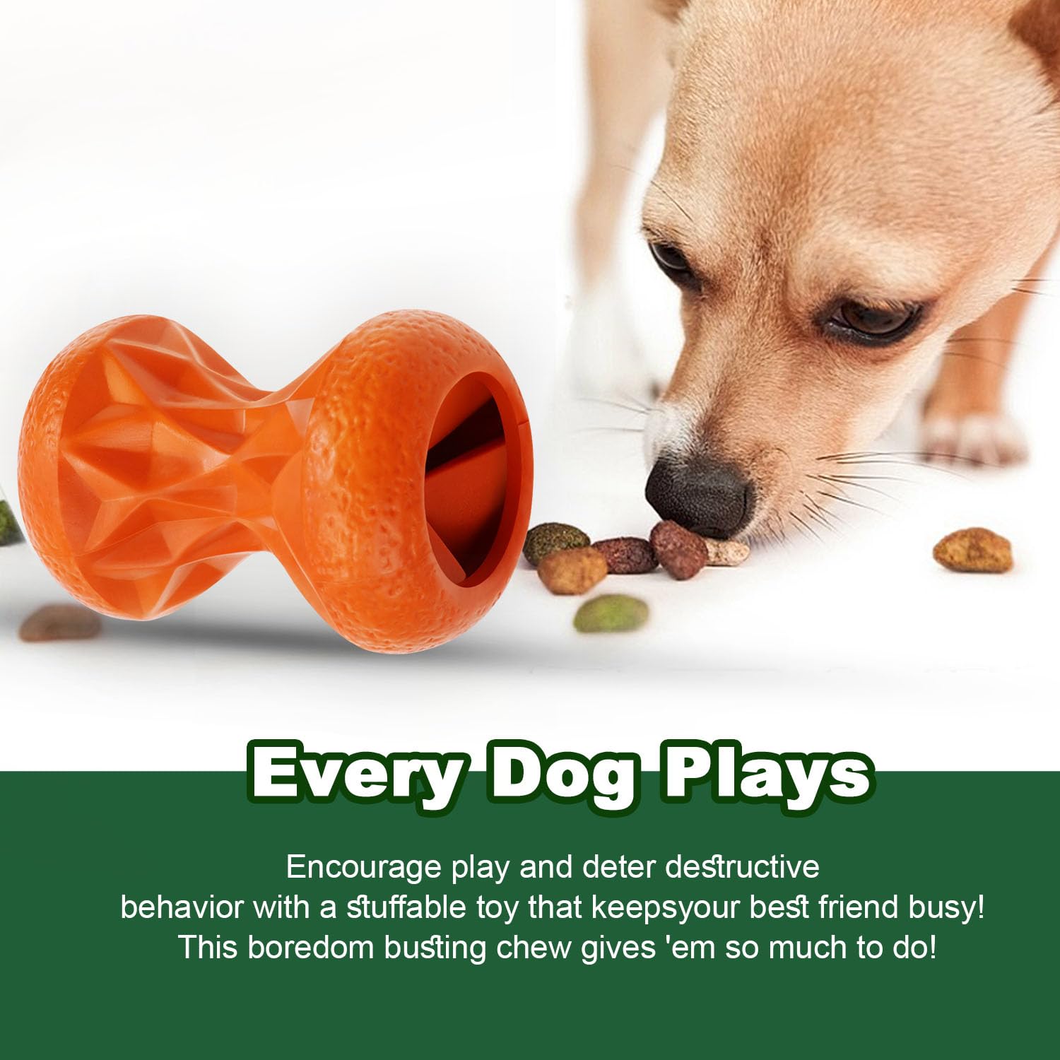 Doudele Dog Toys For Aggressive Chewers, Indestructible Toy For Small Dogs Interactive Toy Dog Chew Toys (Orange + Red)