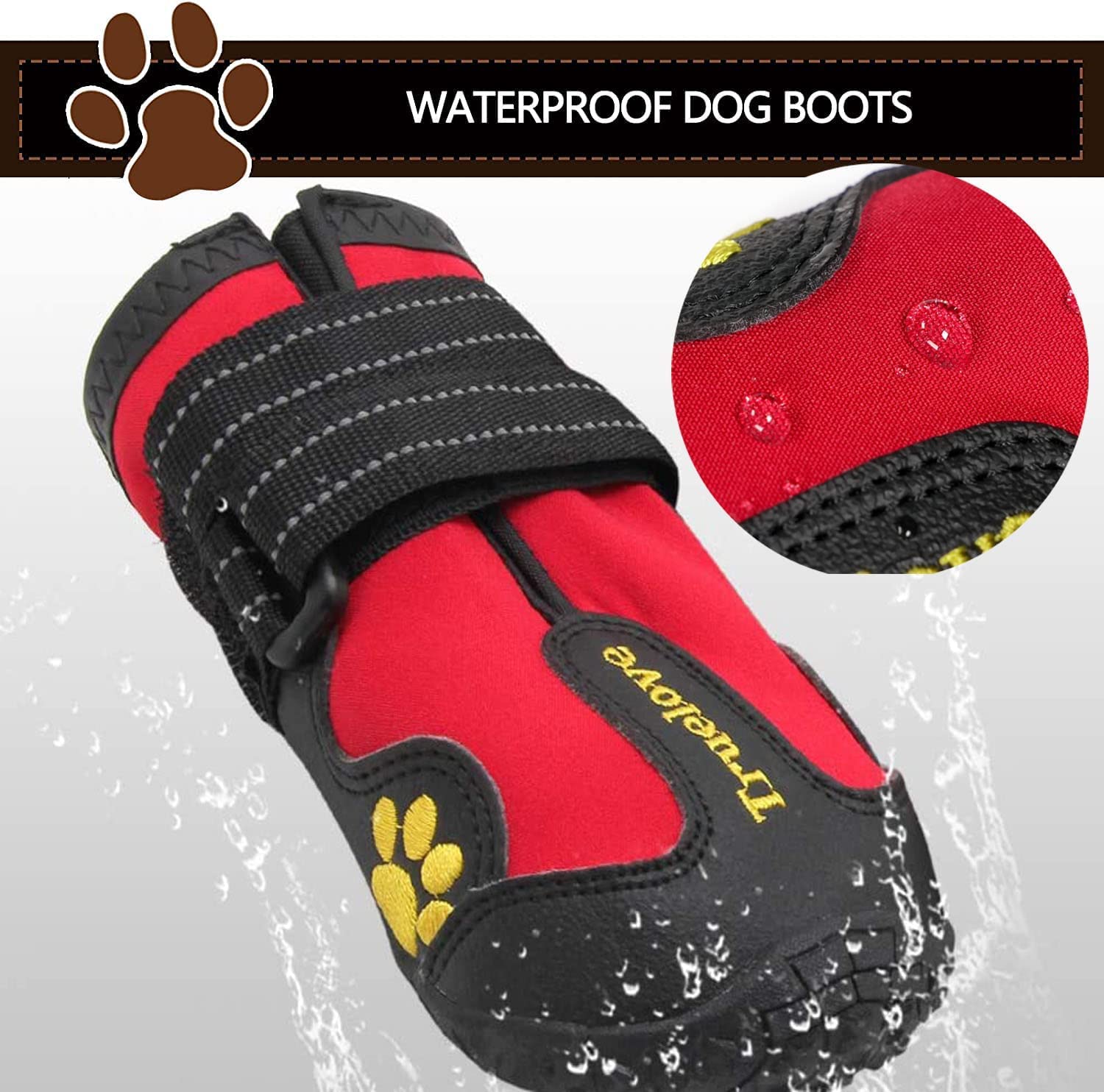 Expawlorer Anti-Slip Dog Shoes - Winter Booties With Reflective Straps, Waterproof Rain Boots For Small Dogs, Paw Protectors For