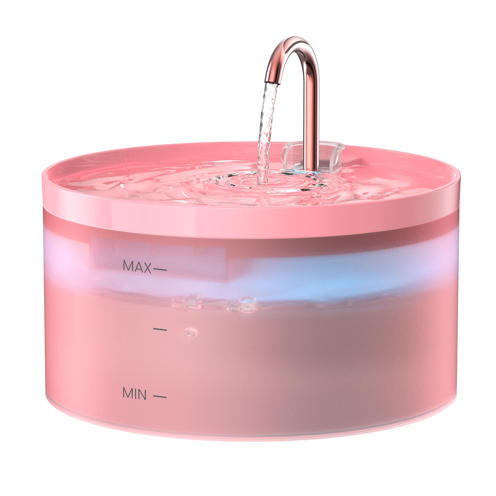 Pink Cat Water Fountain:108Oz/3.2L Cat Fountain Super Silent Pet Water Fountain - Water Fountains For Cats Indoor - Faucet Cat Fountain - Quiet Water Pump - Suitable For Cats And Dogs - Bemoony