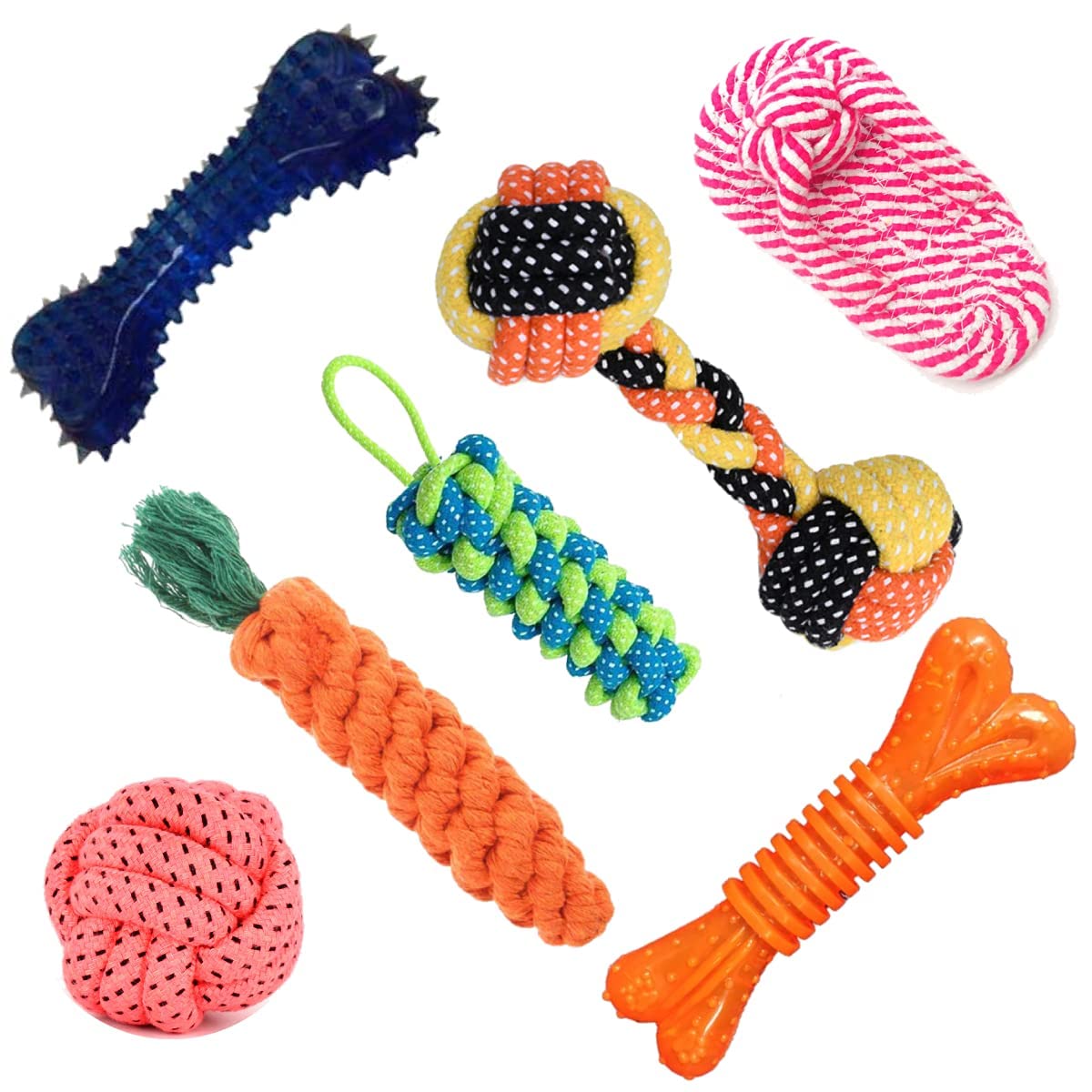 Petlicious & More Rope Toys Puppy Chew Dog Cotton Rope Toys And Dog Cotton Ball For Small Medium Large Breeds, Nature Teething T