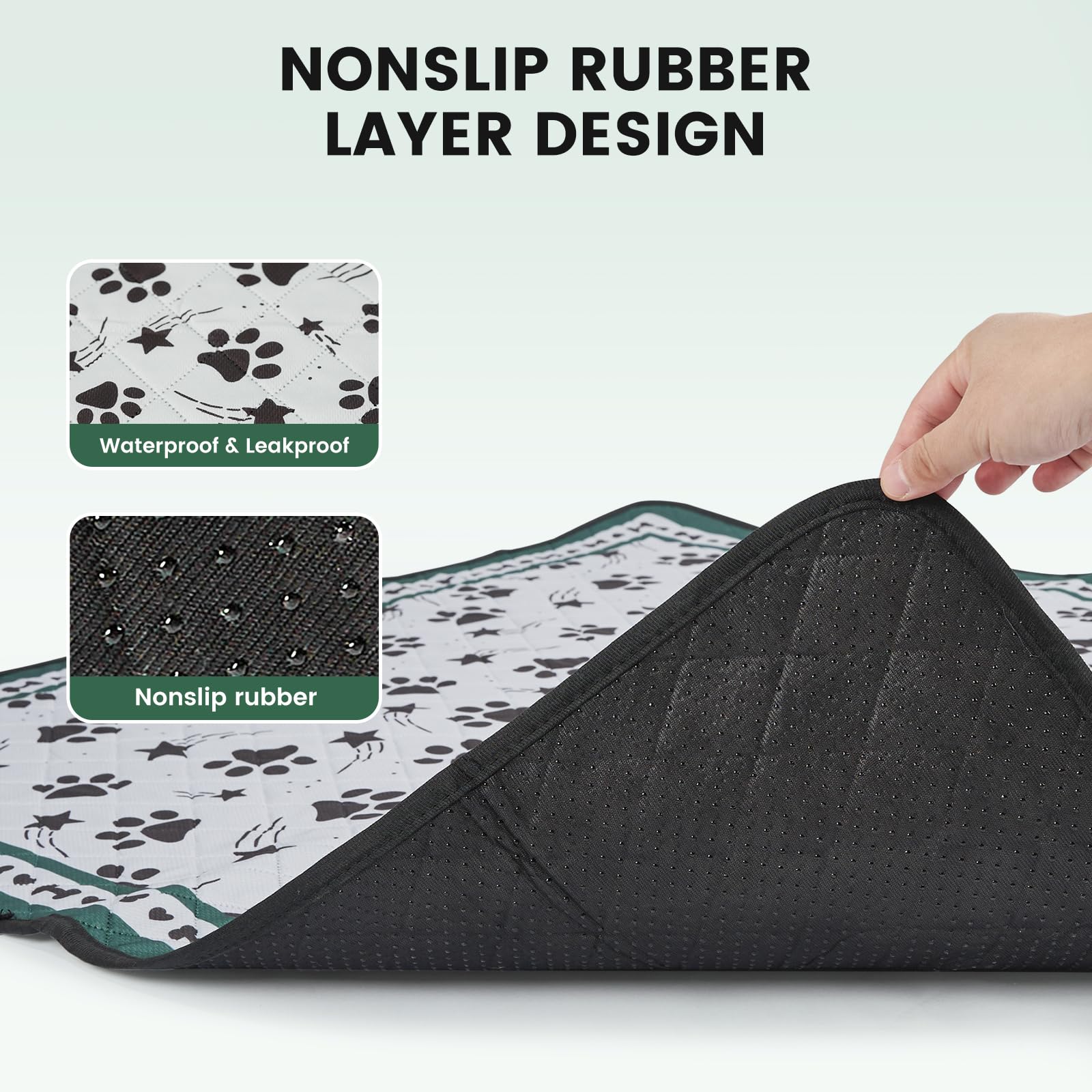 Gardner Pet Washable Dog Pee Pads, 36 x 36 Non Slip Dog Mats with Great Urine Absorption, Reusable Puppy Pee Pads for Potty