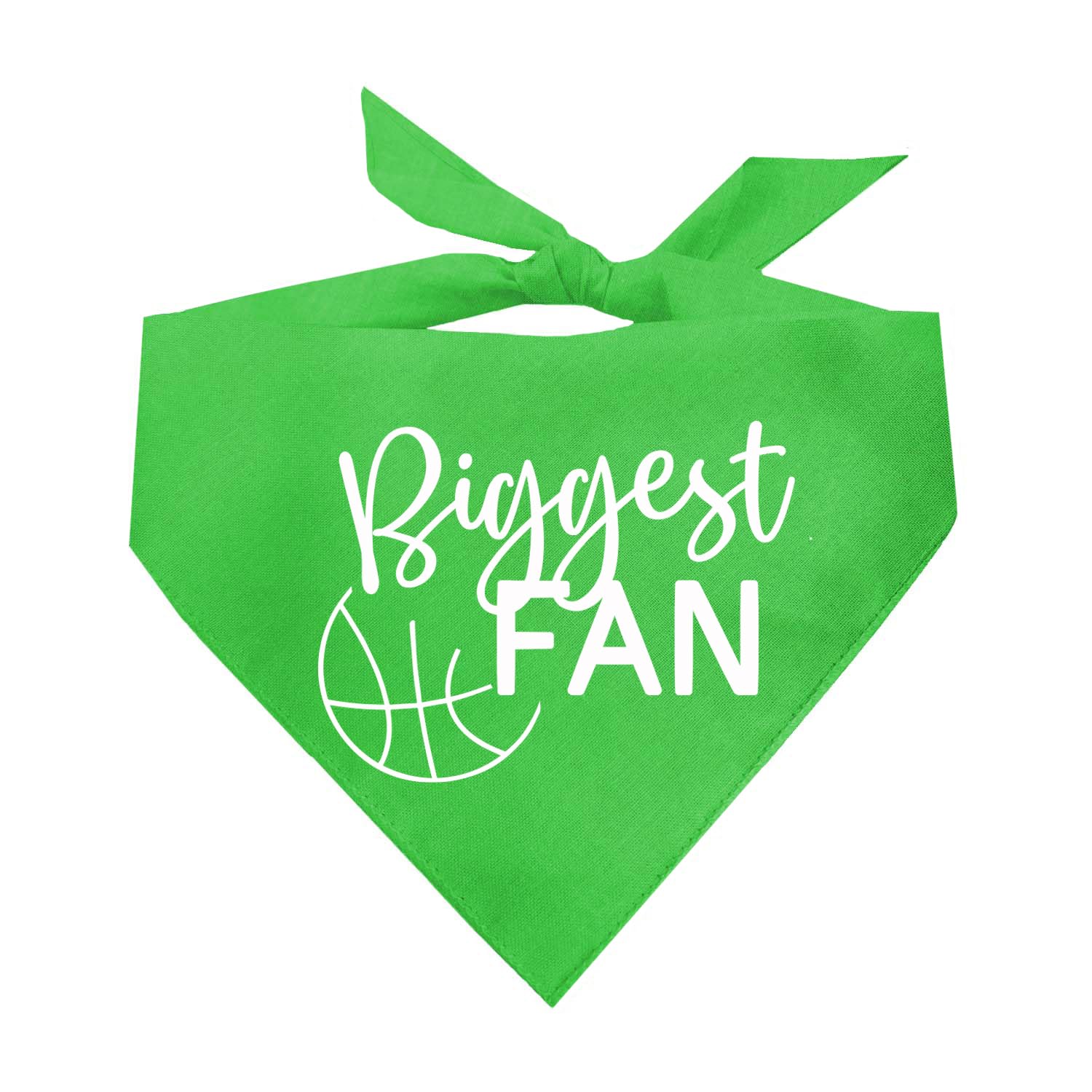 Biggest Fan Basketball Dog Bandana (Lime Green, Os 541)