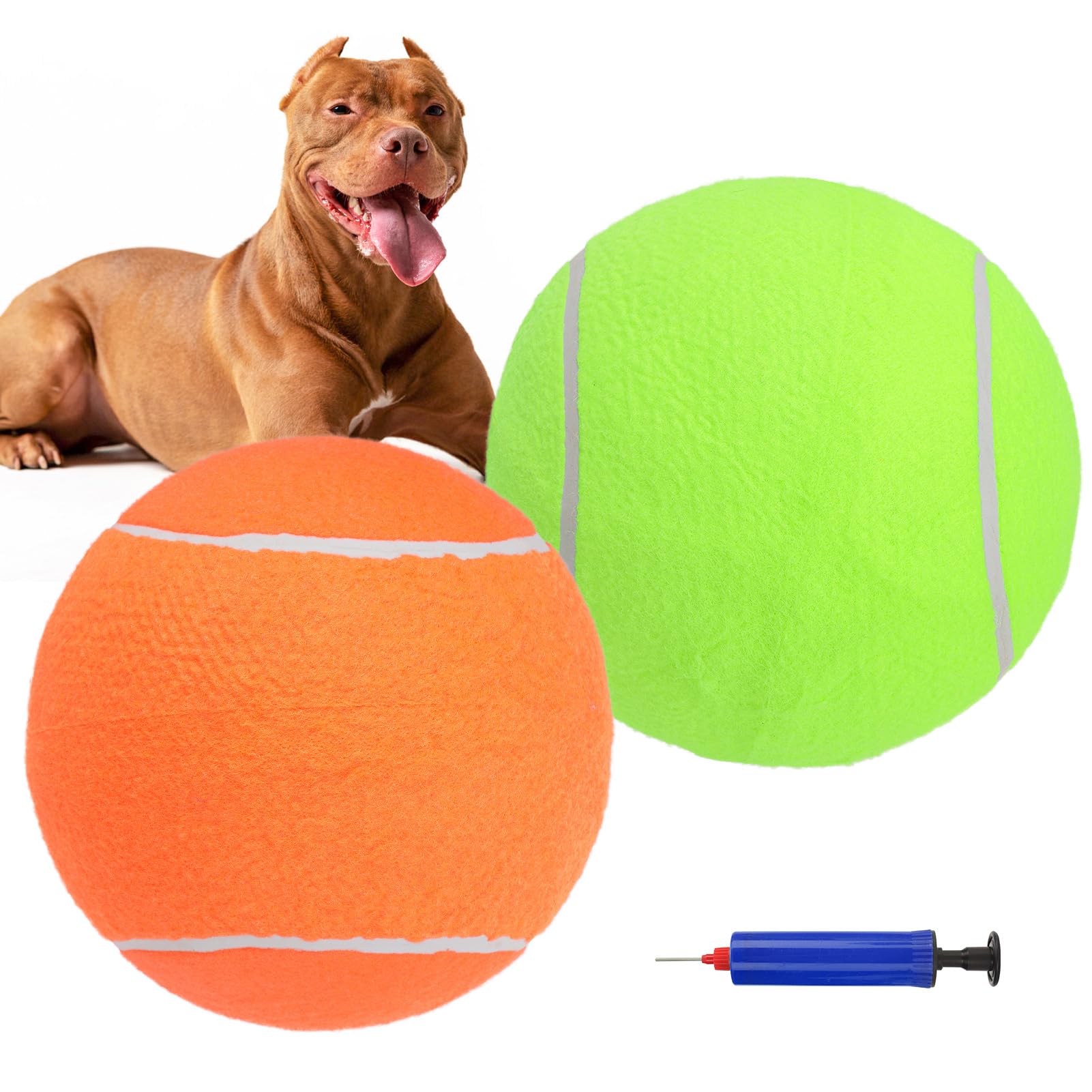 Scenereal Giant Tennis Ball For Dogs 2 Pack,Upgraded Thicken 9.5'' Large Tennis Balls For Dogs,Halloween Dog Toys Birthday Gift,