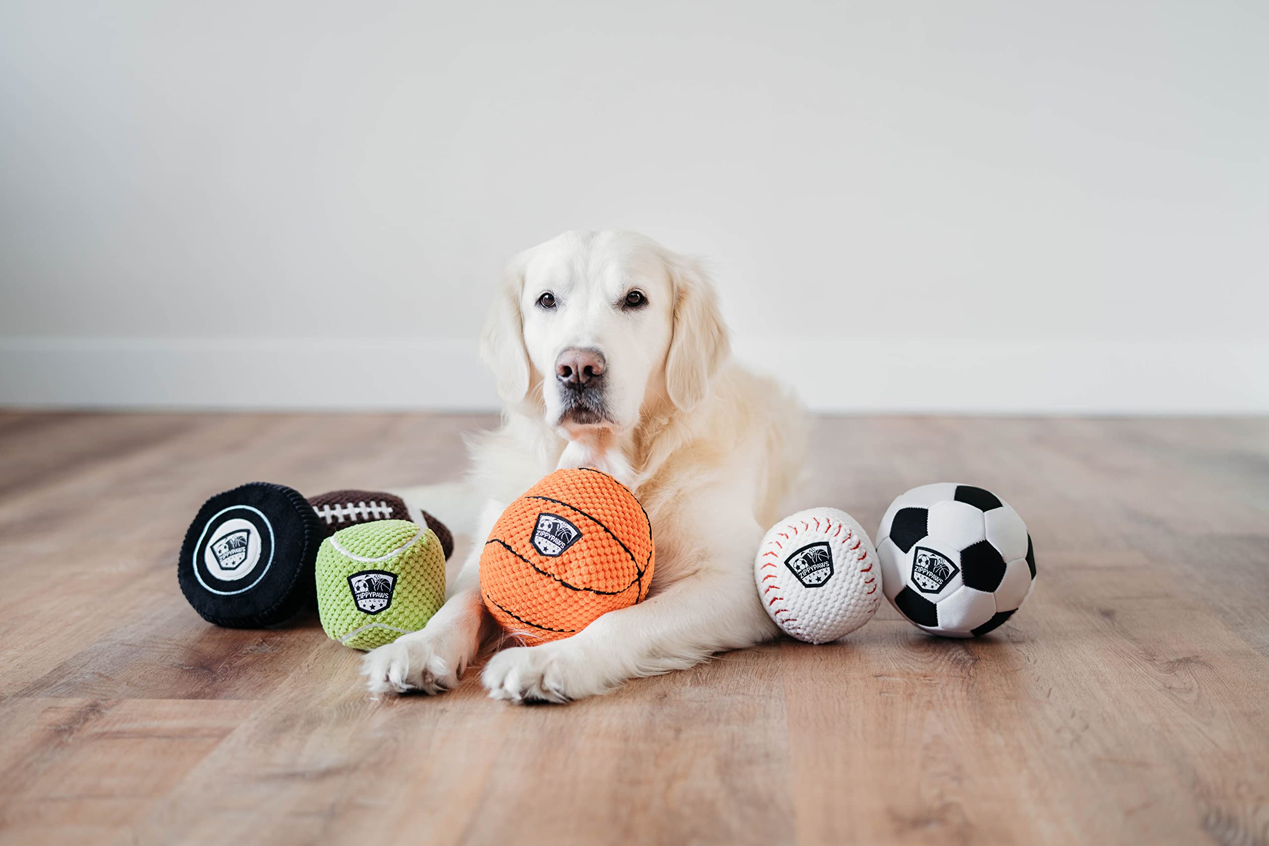 Zippypaws Sportsballz - Plush Tennis Ball Dog Toy, Soft Squeaky Balls For Dogs, Indoor & Outdoor Puppy Fetch Toys For Small, Medium, & Large Dogs, Stuffed Plushie Play Toy Balls For Puppies