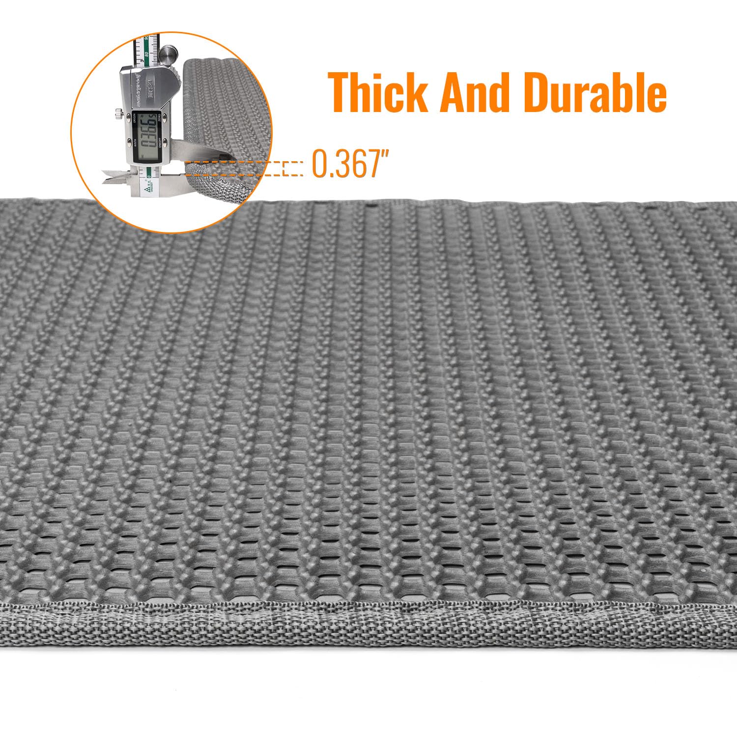 Polarduck Cat Litter Mat - Honeycomb Double Layer, Washable, Urine Proof, 23" x 17", Gray