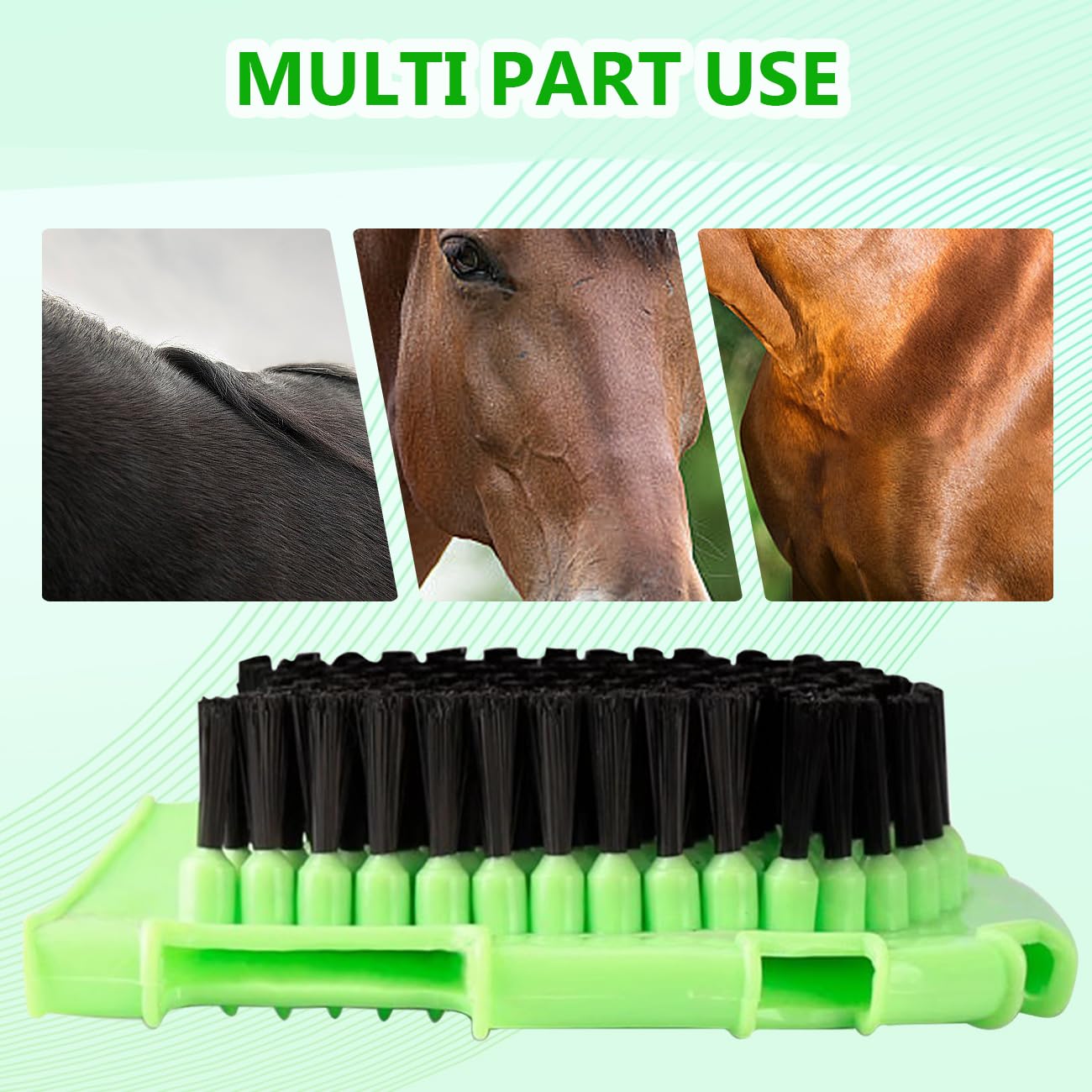La La Pet Rubber Brush Scraper for Horse Care Double-Sided Animal Grooming Mitt Handheld Glove Brush Professional Horse Bathing
