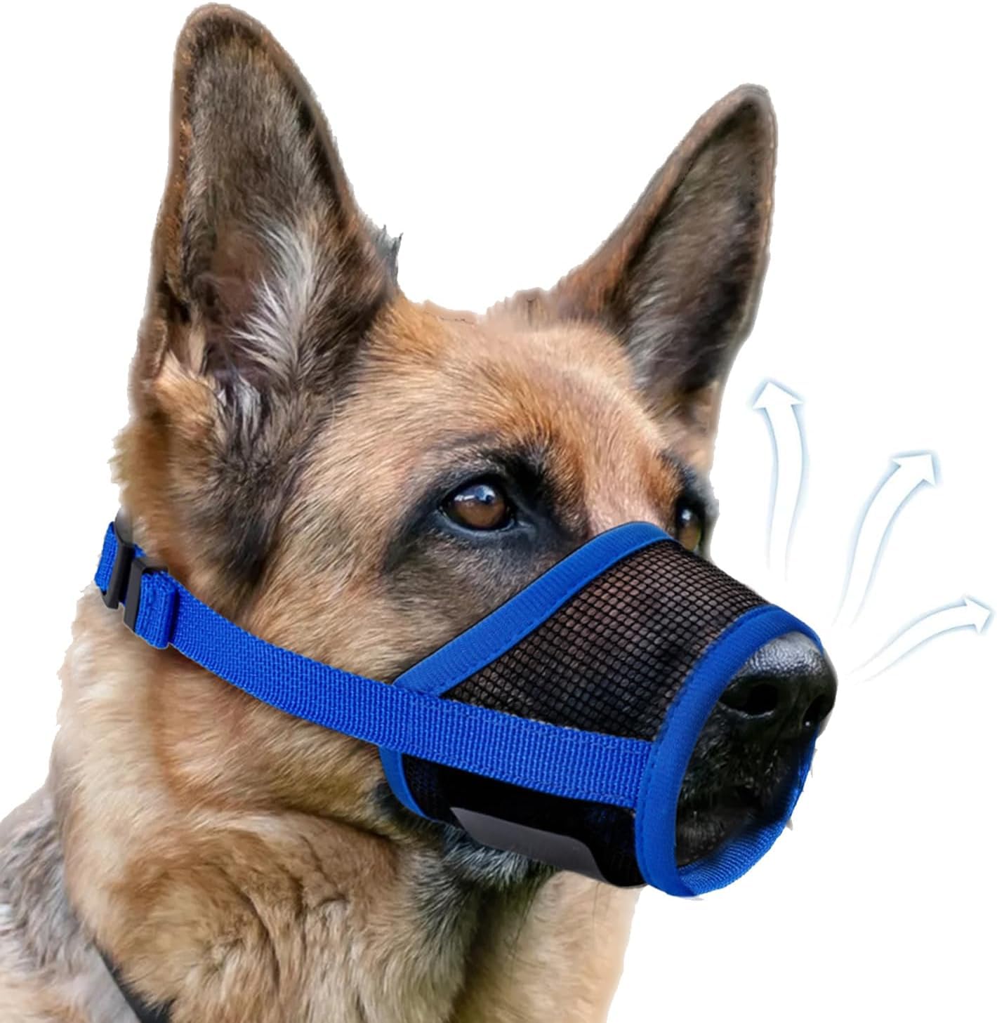 Dog Muzzle, Soft Air Mesh Muzzle For Small Medium Large Dogs Anti Biting Barking Chewing, Breathable Drinkable Adjustable Loop P
