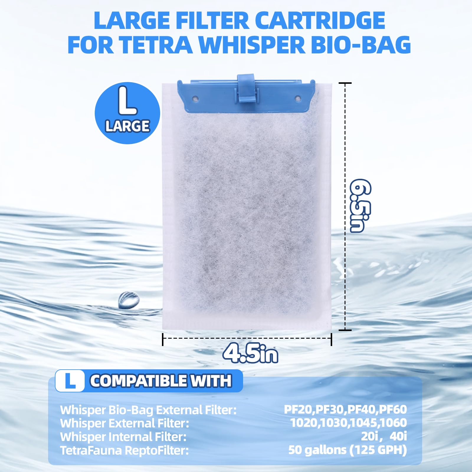 Saierte 10-Pack Large Aquarium Filter Cartridges For Tetra Whisper - Compatible With Bio-Bag Filters 20I, 40I, Iq20, Pf20, Pf30,