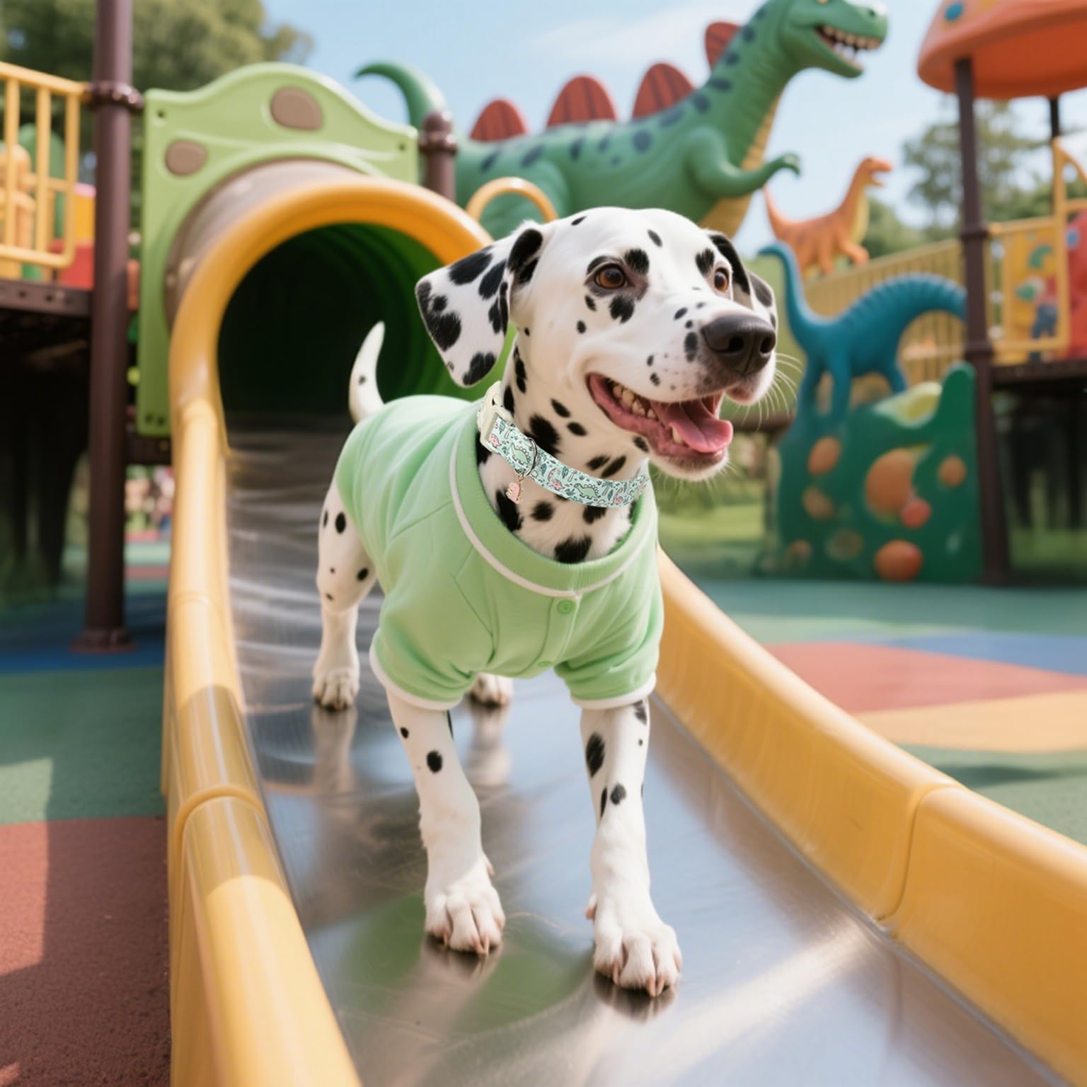 Maca Bates Cute Dinosaur Basic Dog Collar Spring Puppy Collars Durable Soft Adjustable Durable Green Collor Birthday Gift For Xs