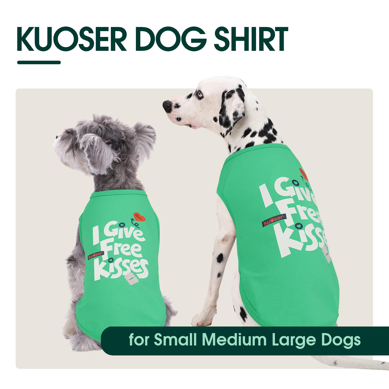 Kuoser Dog Shirt, Printed Dogs T-Shirt Soft Breathable Dog Shirts, Cute Doggy Sweatshirt For Small Medium Large Girls Boys, Pet