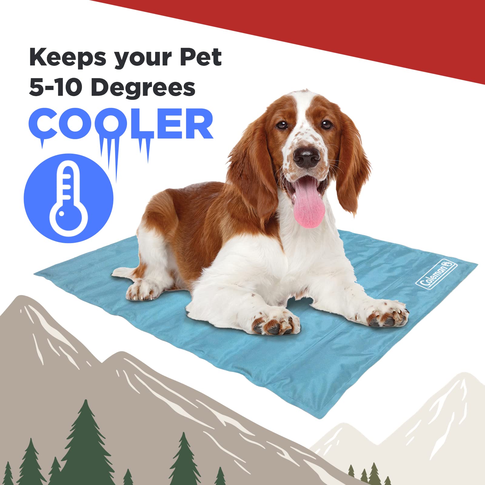 Coleman Comfort Cooling Gel Pet Pad, Dog And Cat Supplies,Non-Toxic,24X30 Inches, Blue