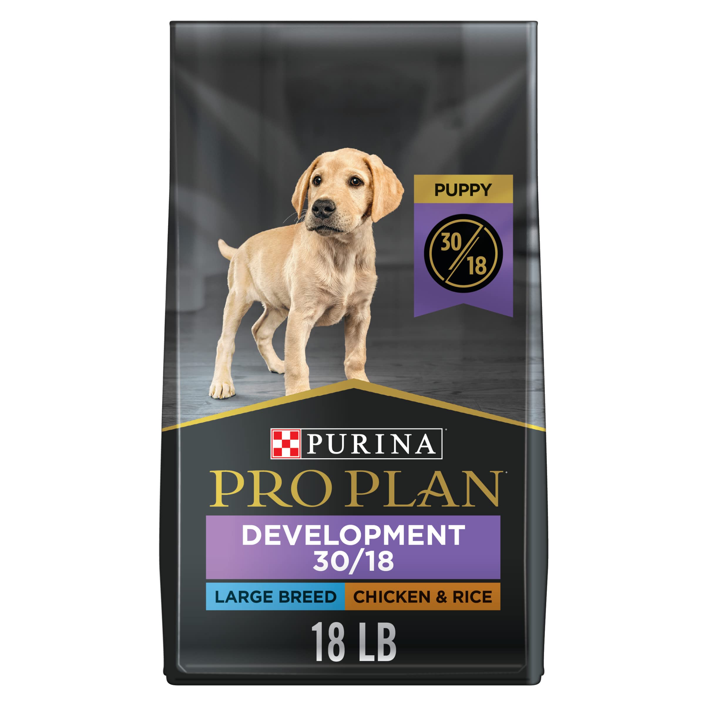 Purina Pro Plan Sport Development Large Breed 30/18 Chicken and Rice High Protein Dog Food Puppy Formula - 18 lb. Bag