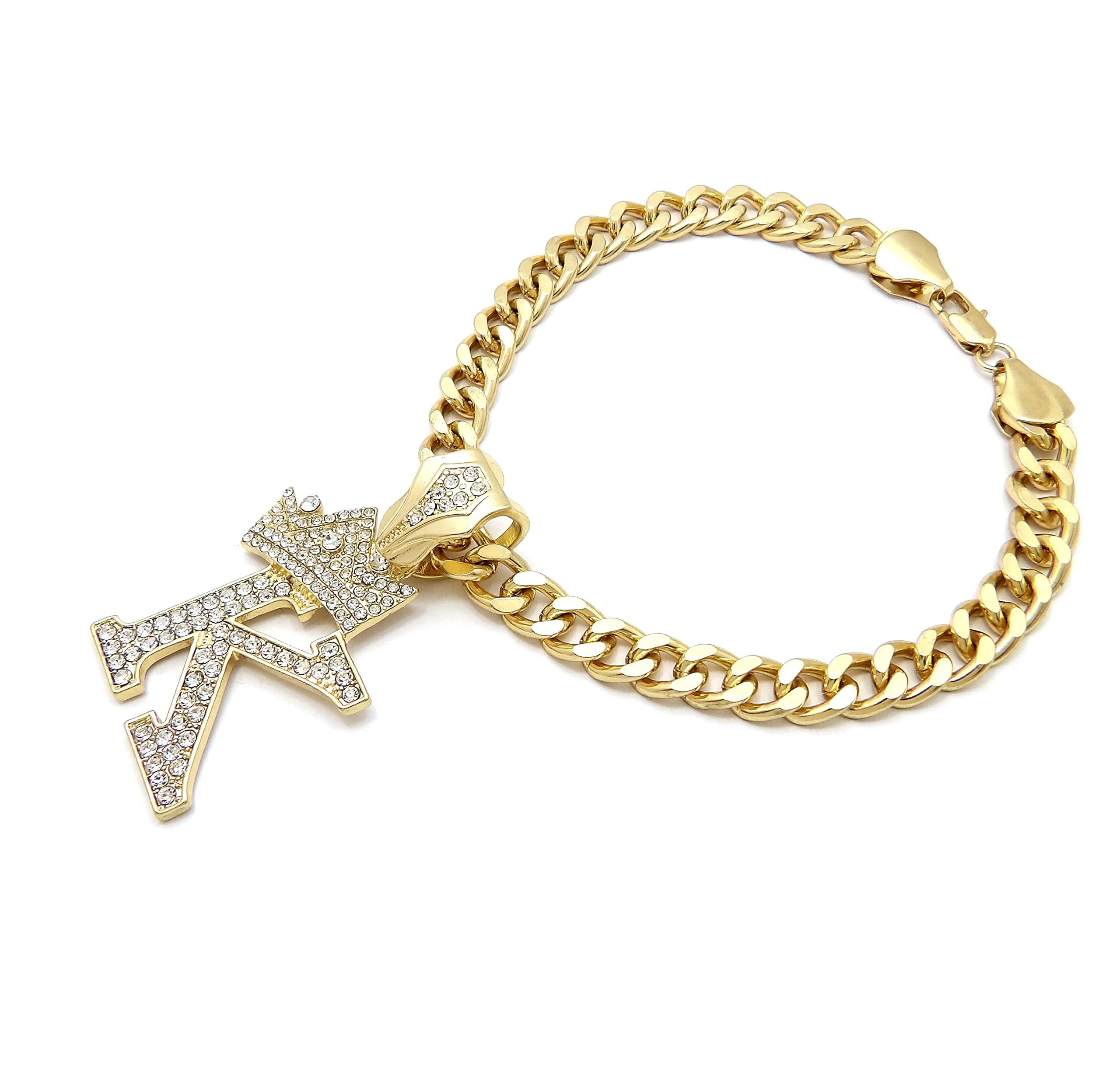Initial Letter Cuban Chain Dog Chain Pet Chain Pet, Cat, Puppy Necklace (K, 12'')