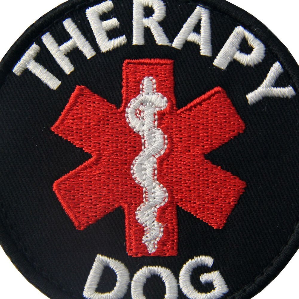 Service Dog EMS Medic Paramedic Star of Life Therapy Dog Vests/Harnesses Emblem Embroidered Fastener Hook & Loop Patch