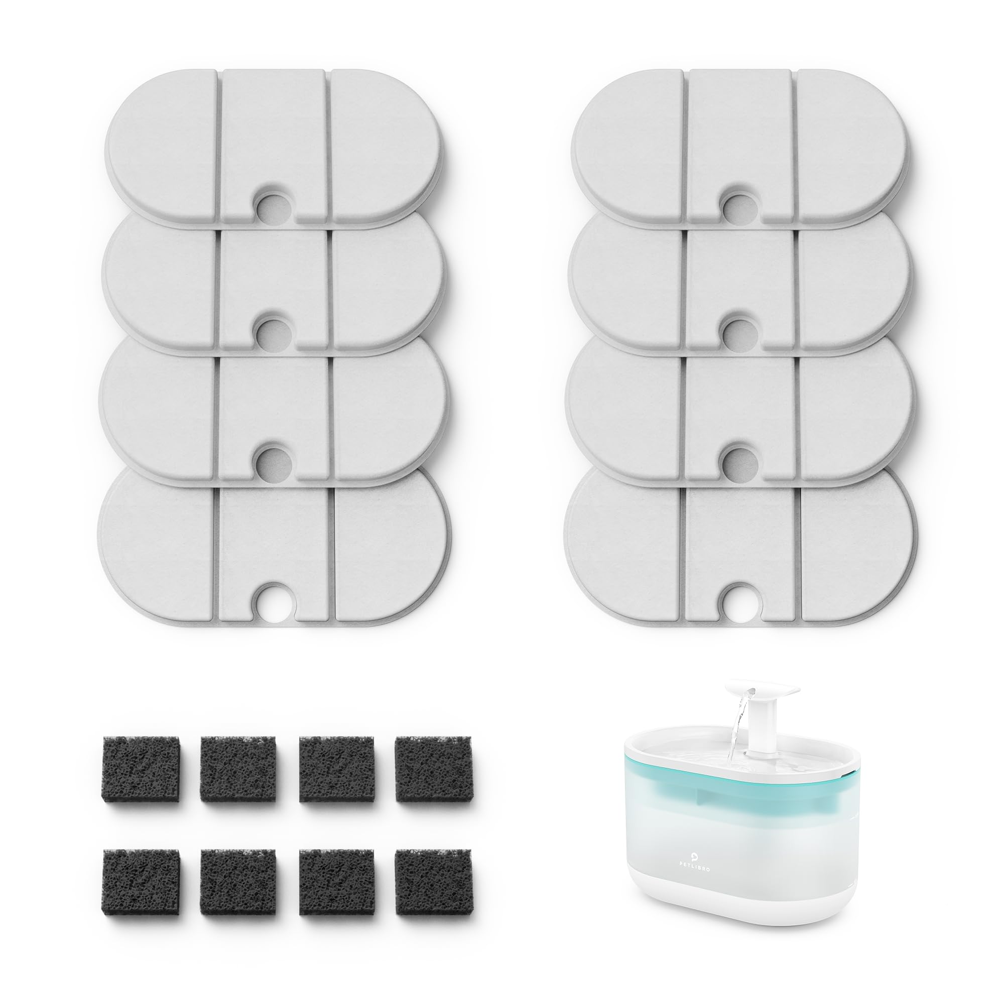 Petlibro 8 Packs Replacement Filters For Capsule Cat Water Fountain Plwf002, 4 Months Set Of Replacement Filters For Ultra Quiet Pet Water Fountain