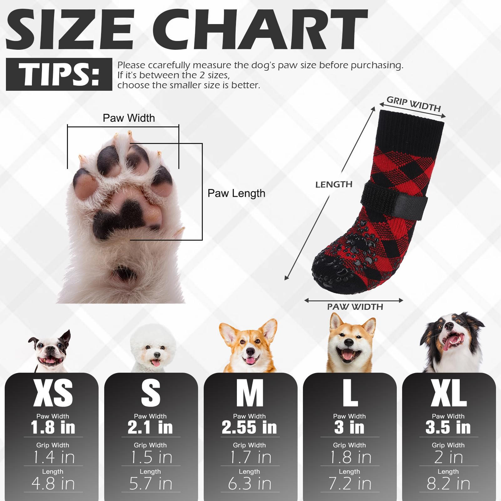 Expawlorer Dog Socks To Prevent Licking Paws, Dog Shoes For Hot Pavement, Anti Slip Dog Booties For Hardwood Floors, Dog Boots &
