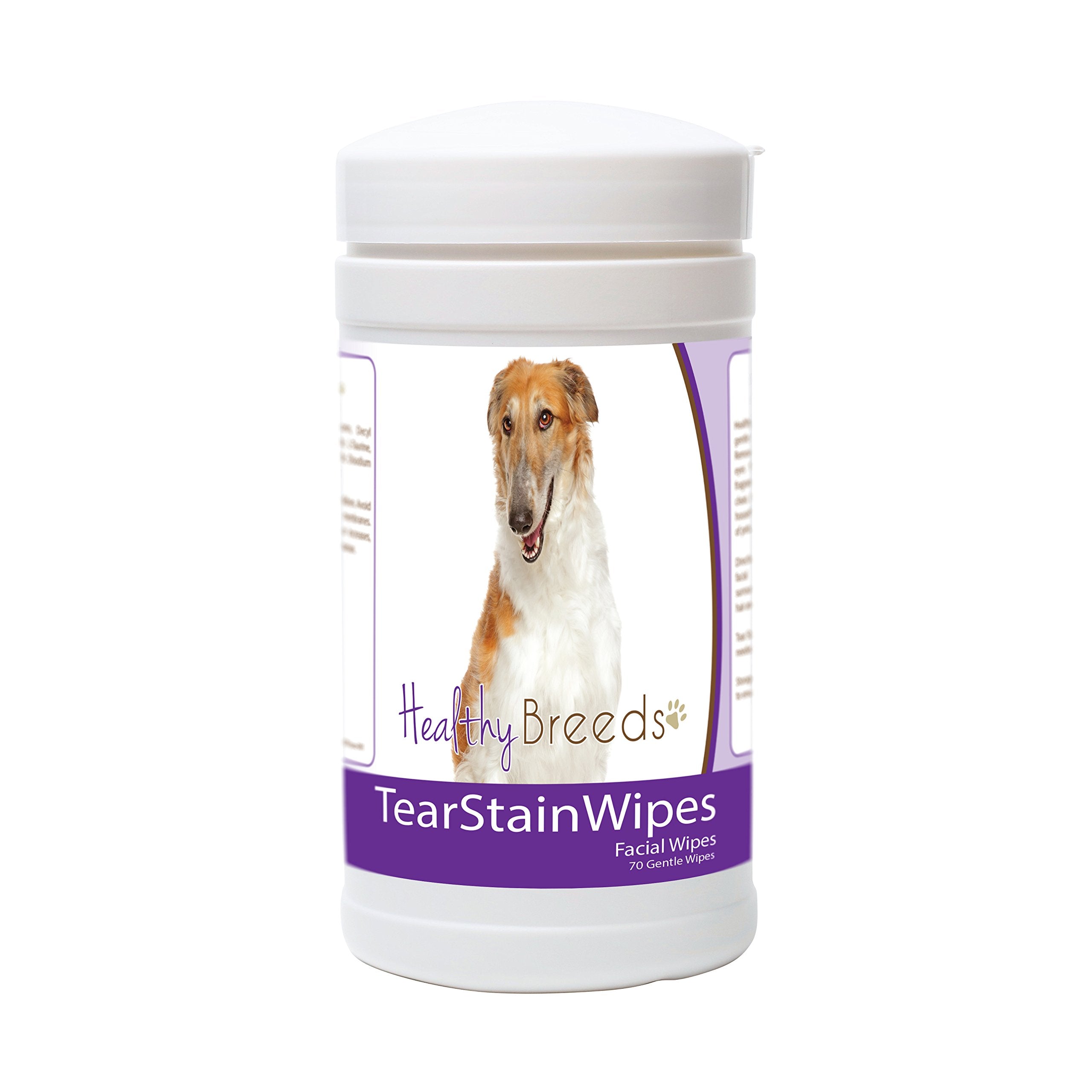 Healthy Breeds Borzois Tear Stain Wipes 70 Count